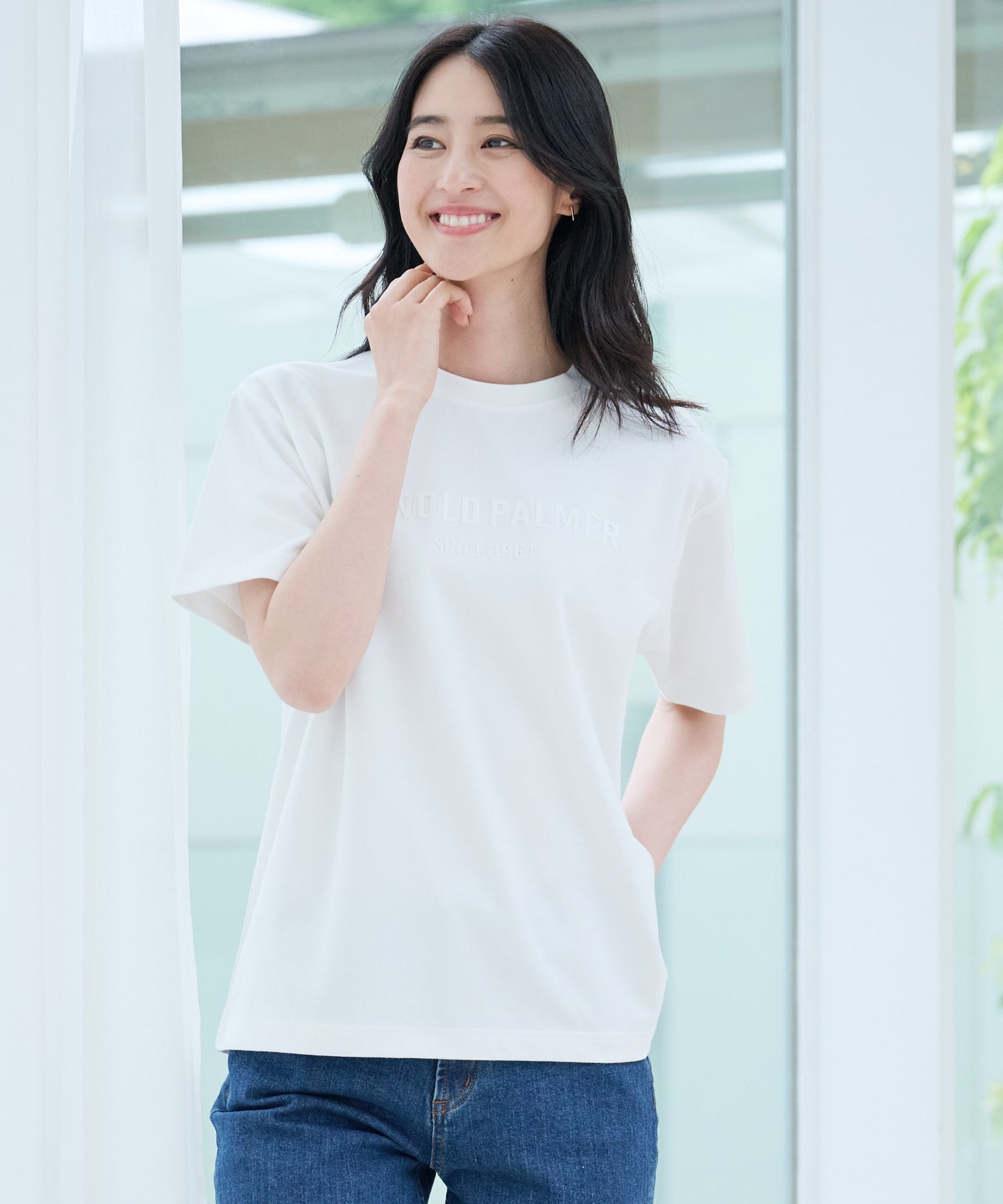 【TIME SALE】【汗染み防止】シェア エンボスプリントTシャツ