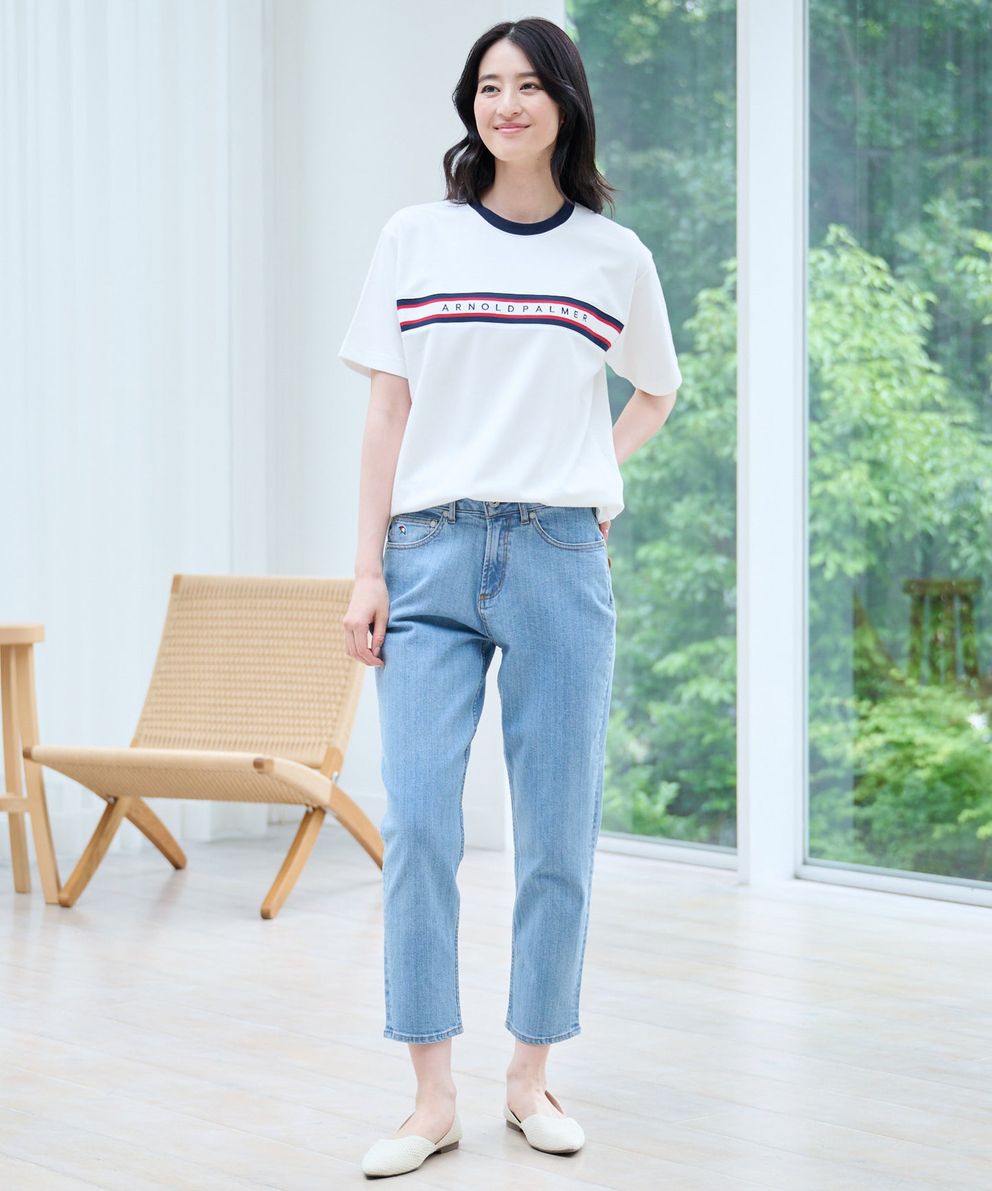 【汗染み防止】シェア パネルリブラインTシャツ