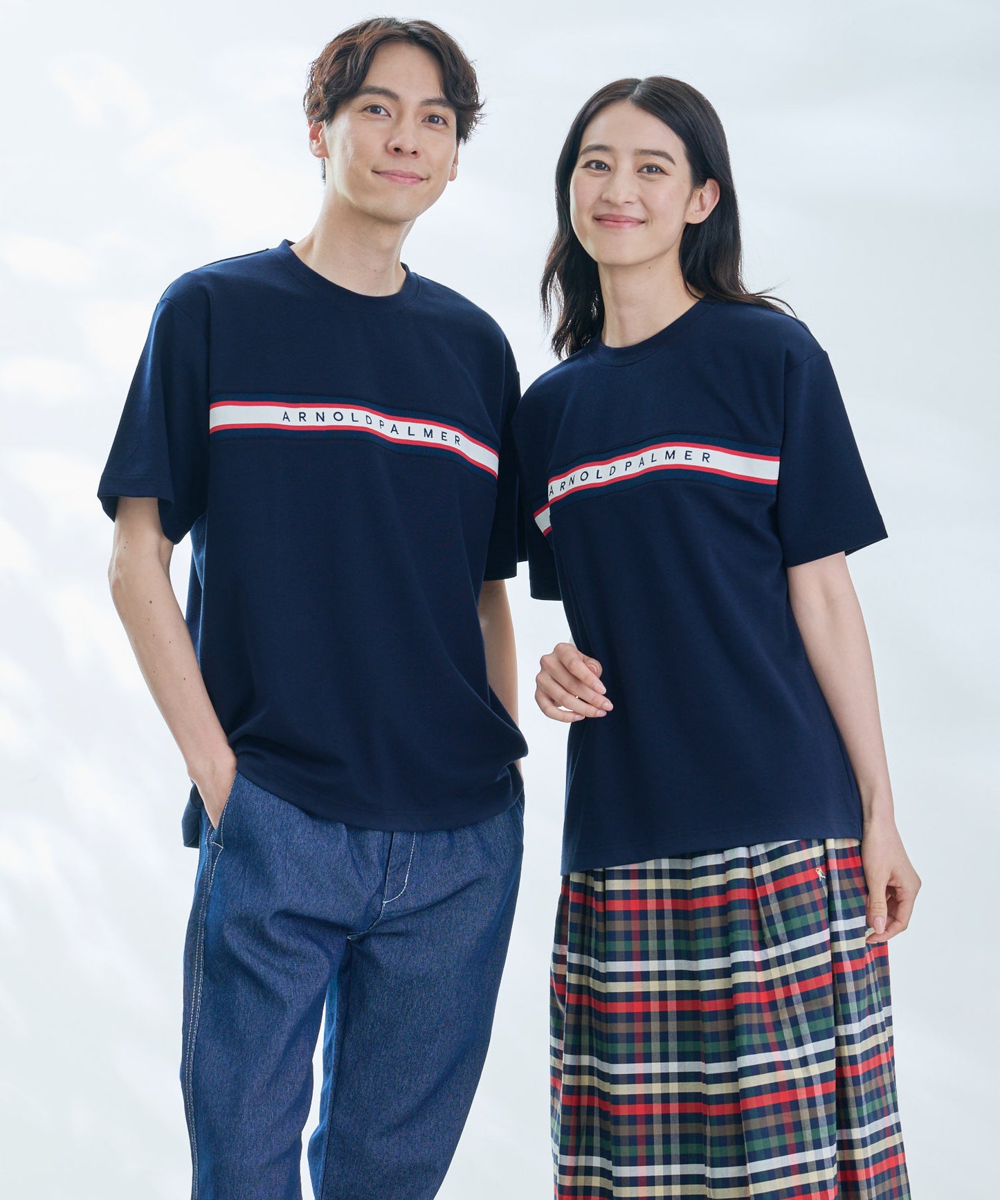 【汗染み防止】シェア パネルリブラインTシャツ