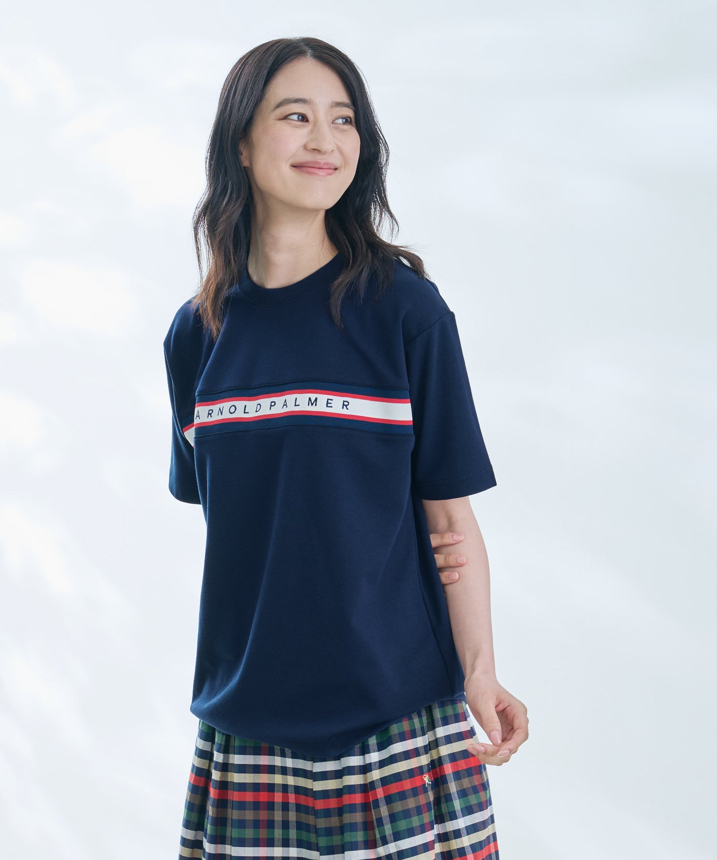 【汗染み防止】シェア パネルリブラインTシャツ