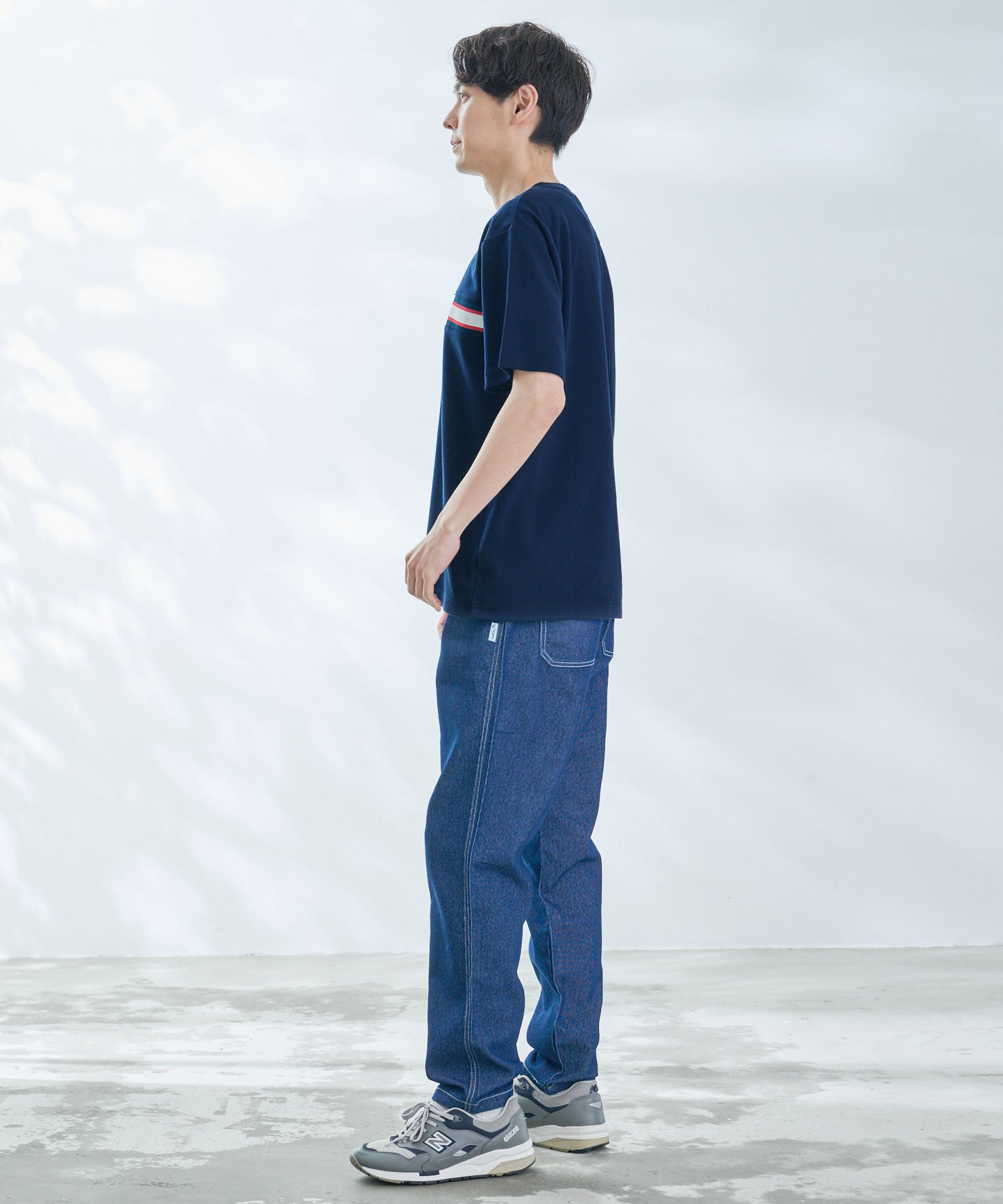 【汗染み防止】シェア パネルリブラインTシャツ