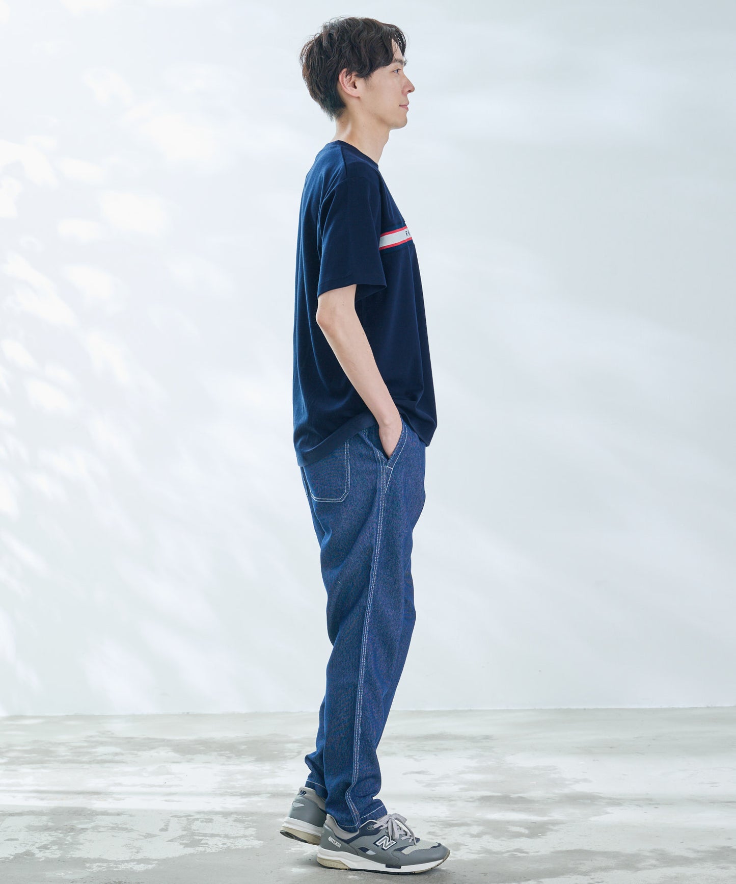 【汗染み防止】シェア パネルリブラインTシャツ