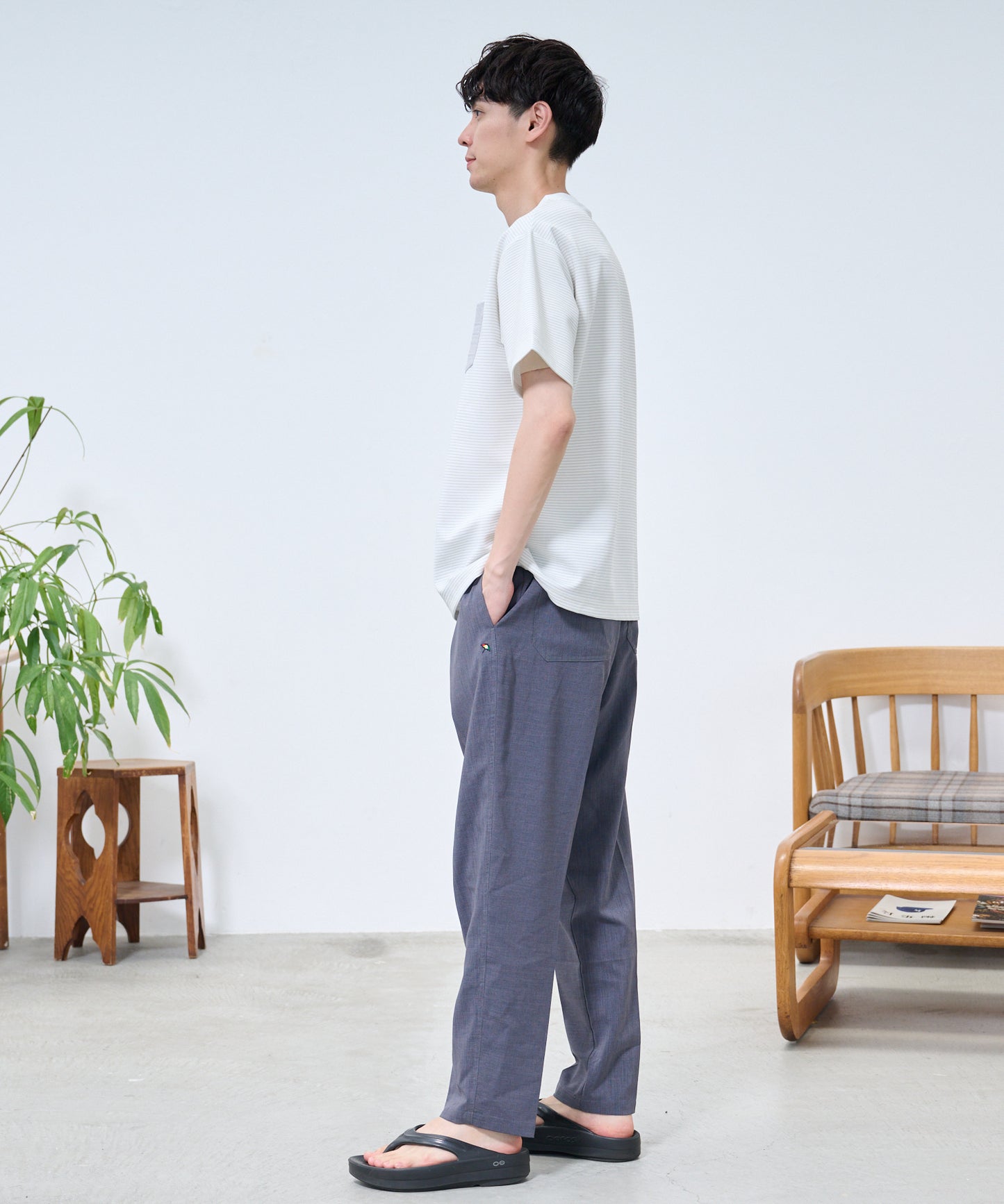 ドライリップルボーダー ポケットTシャツ