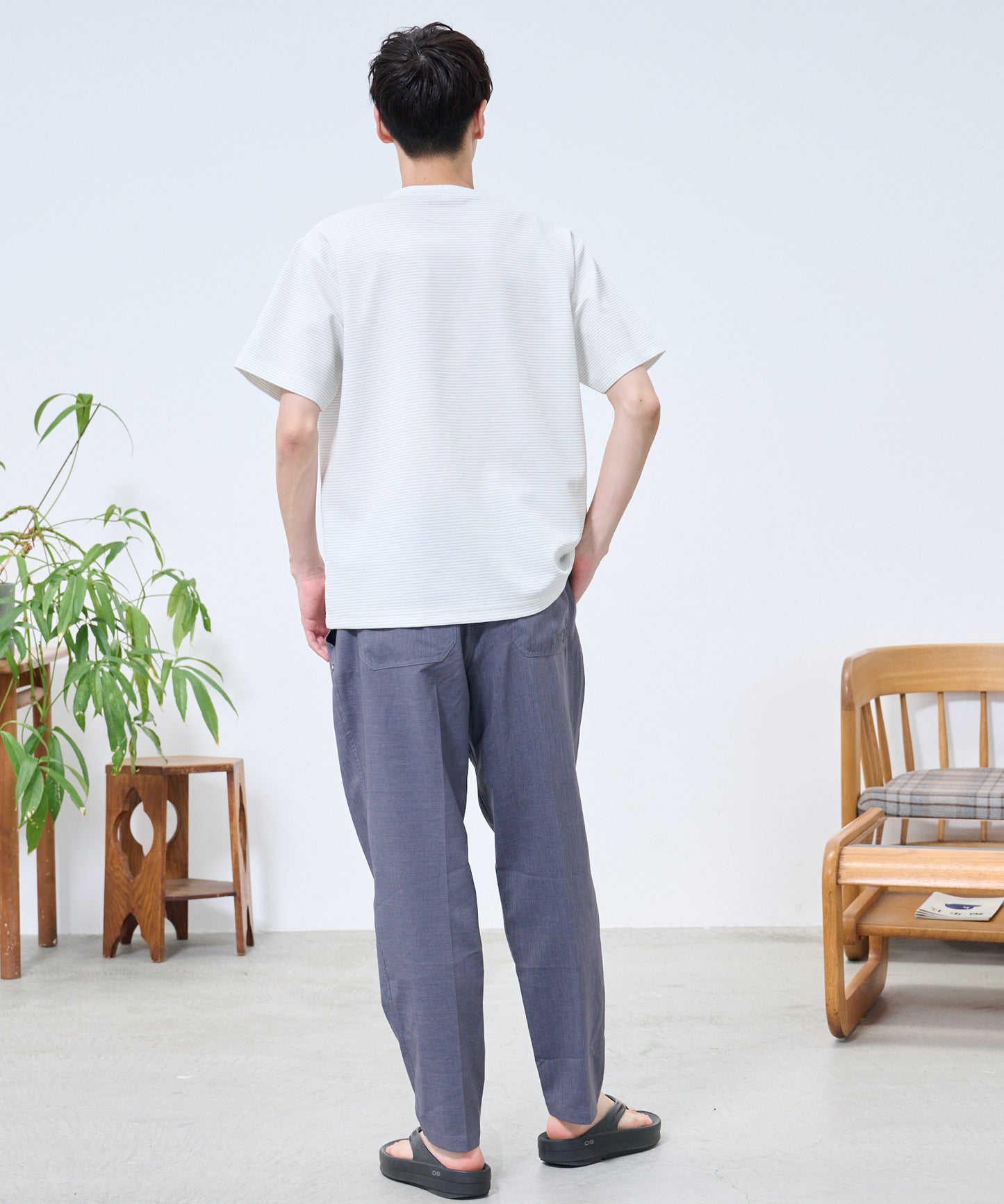 ドライリップルボーダー ポケットTシャツ