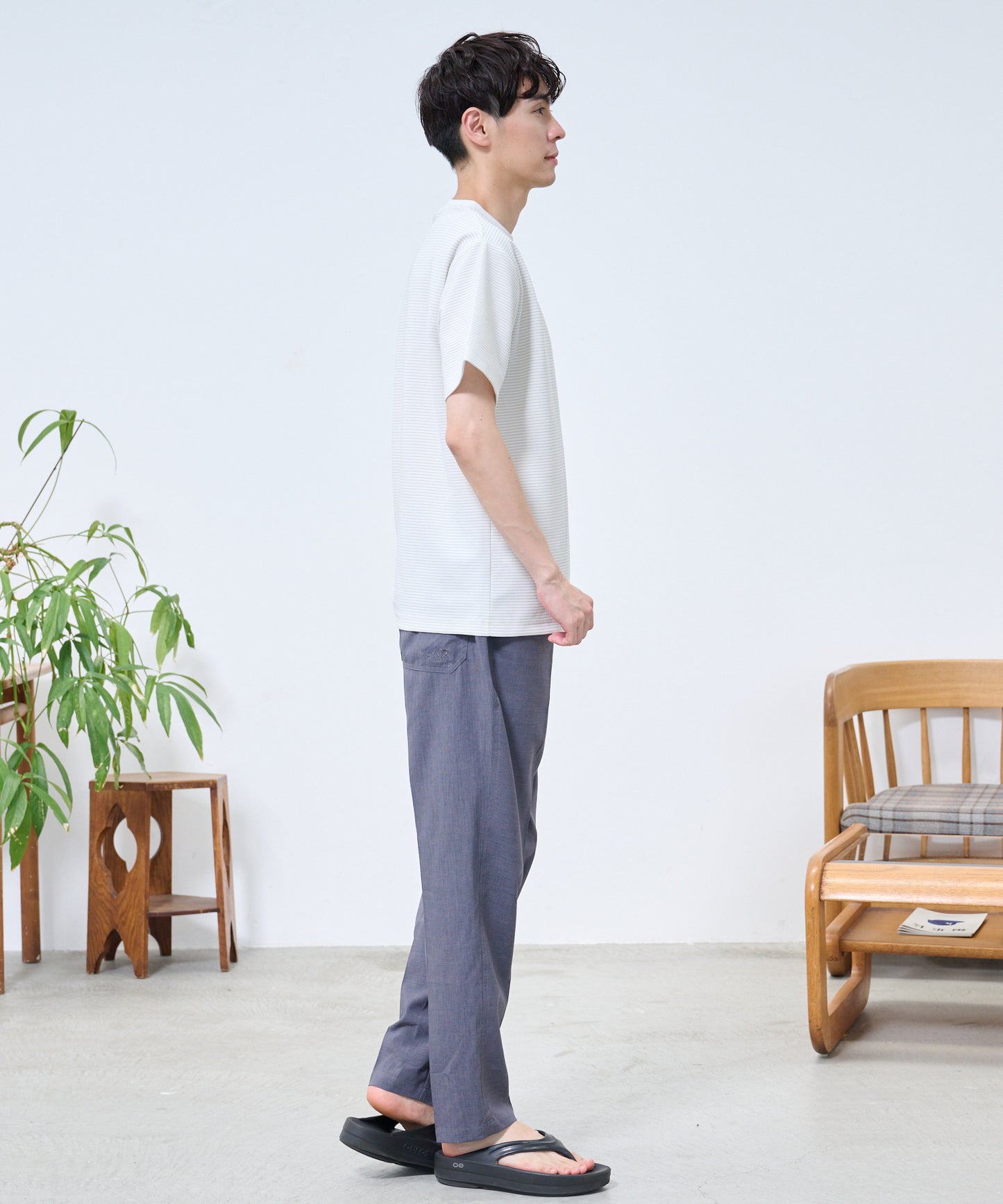 【残り2点】ドライリップルボーダー ポケットTシャツ