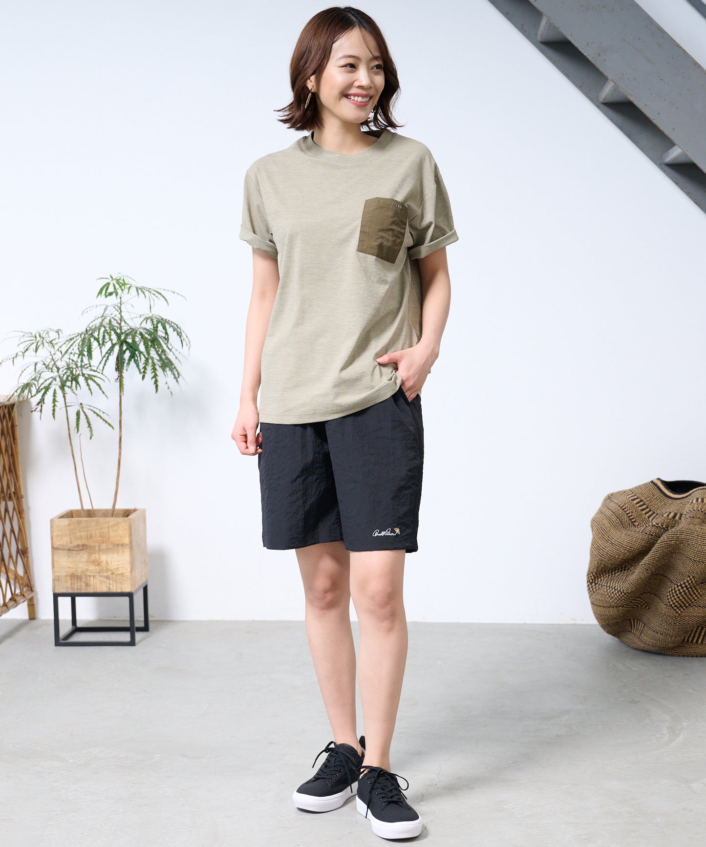 【TIME SALE】【残り1点】ストレッチワッシャー シェア ショートパンツ