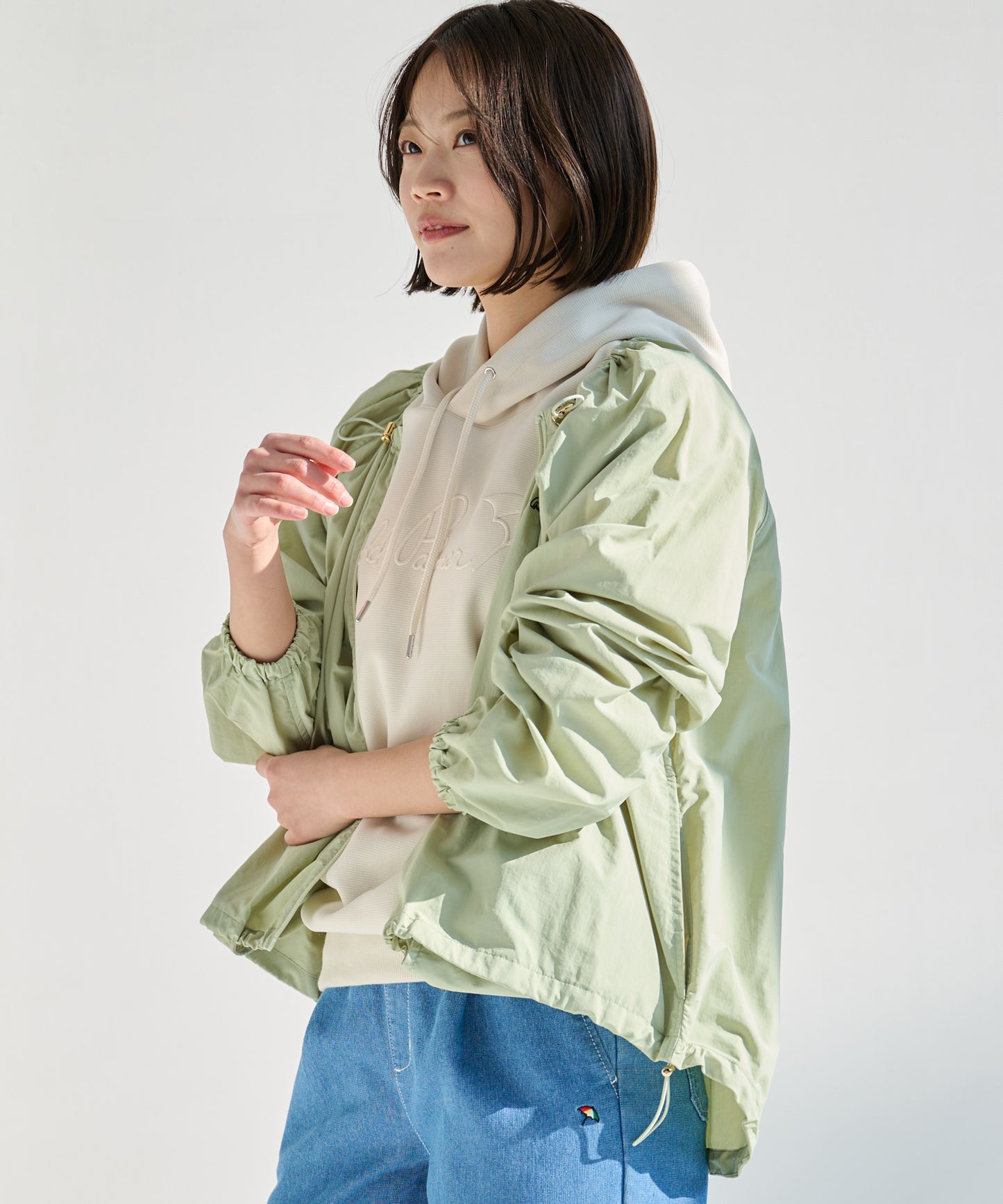 花粉ガード ライトノーカラーブルゾン
