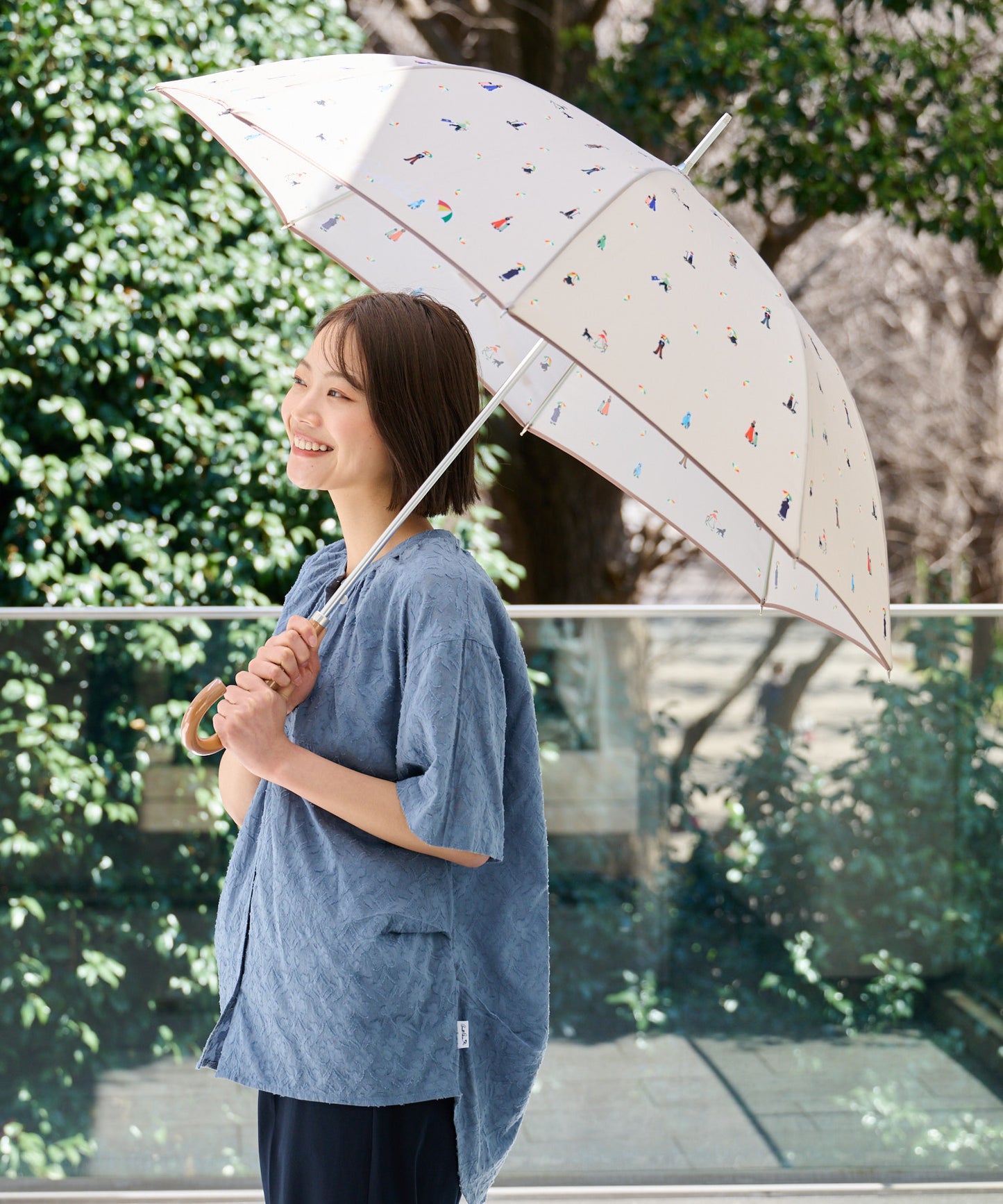 アート総柄 晴雨兼用 シェア 長傘
