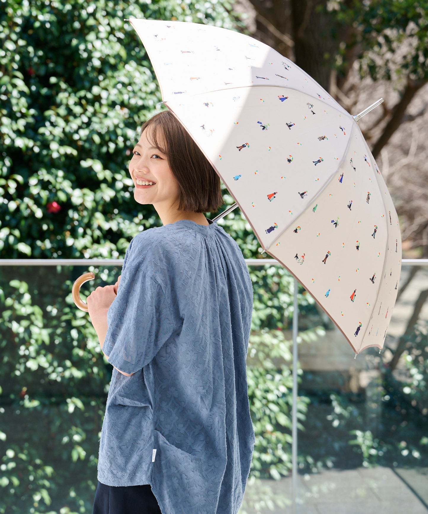 アート総柄 晴雨兼用 シェア 長傘