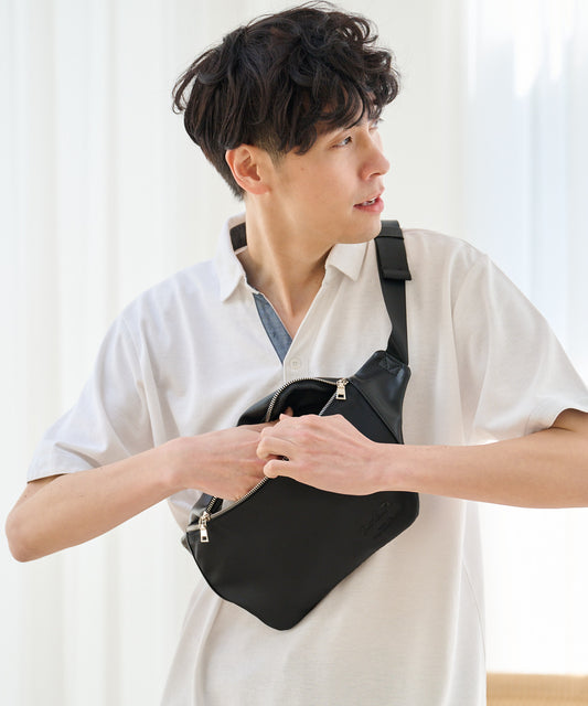 Arnold Palmer ポリエステル×フェイクレザー ボディバッグ