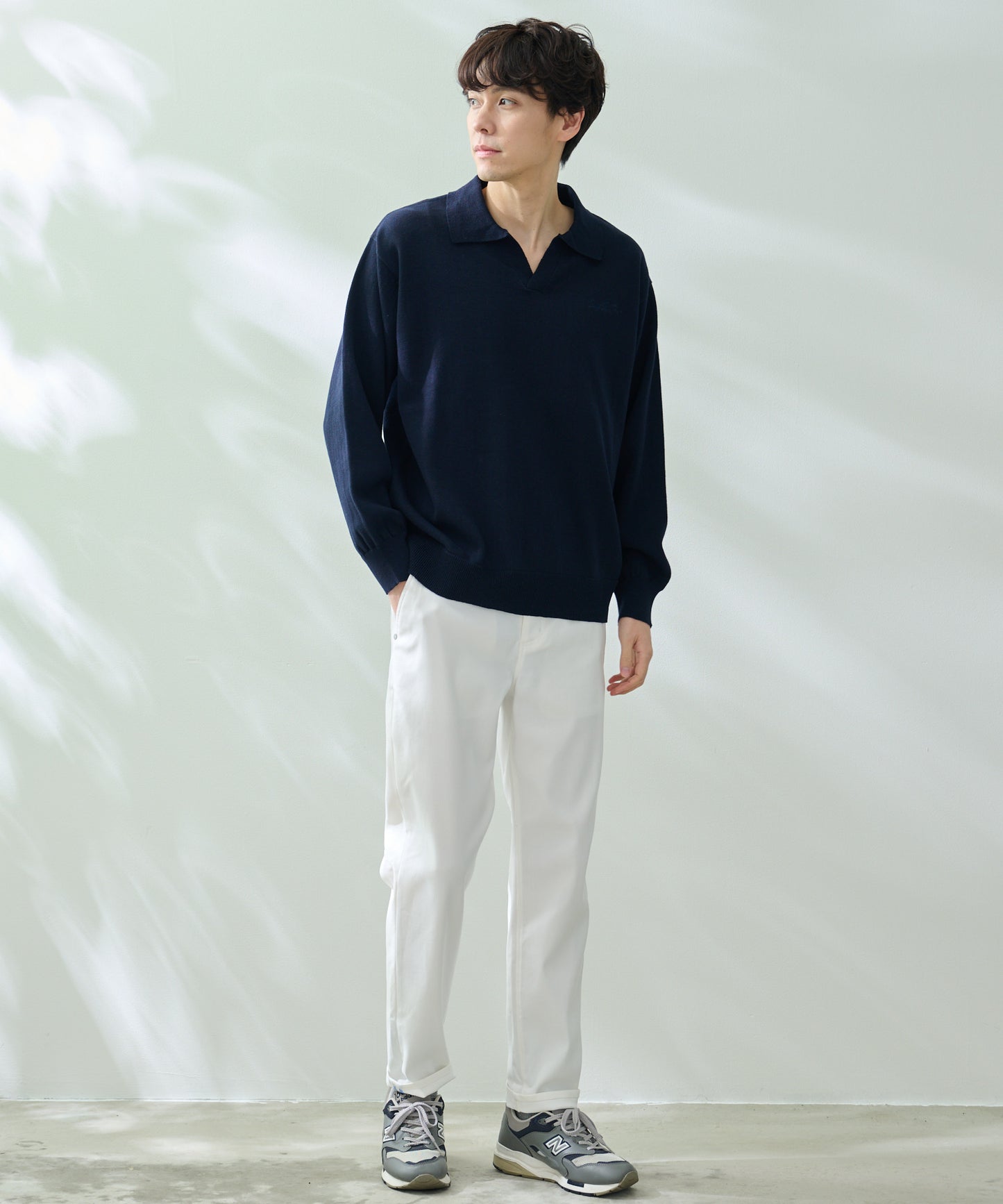 スキッパーニットポロシャツ