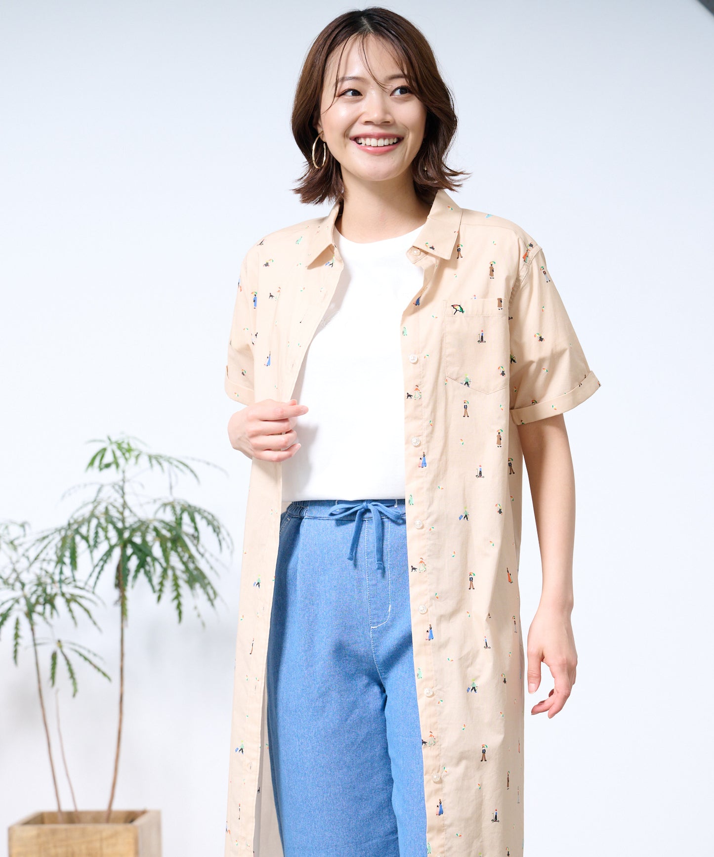 アート総柄ワンピース