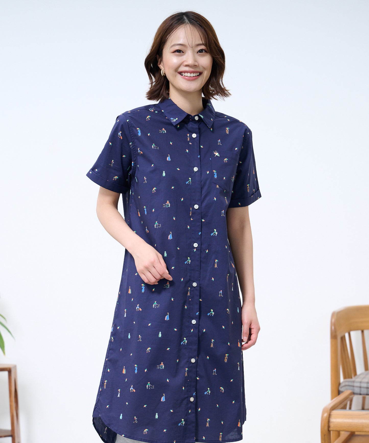 アート総柄ワンピース