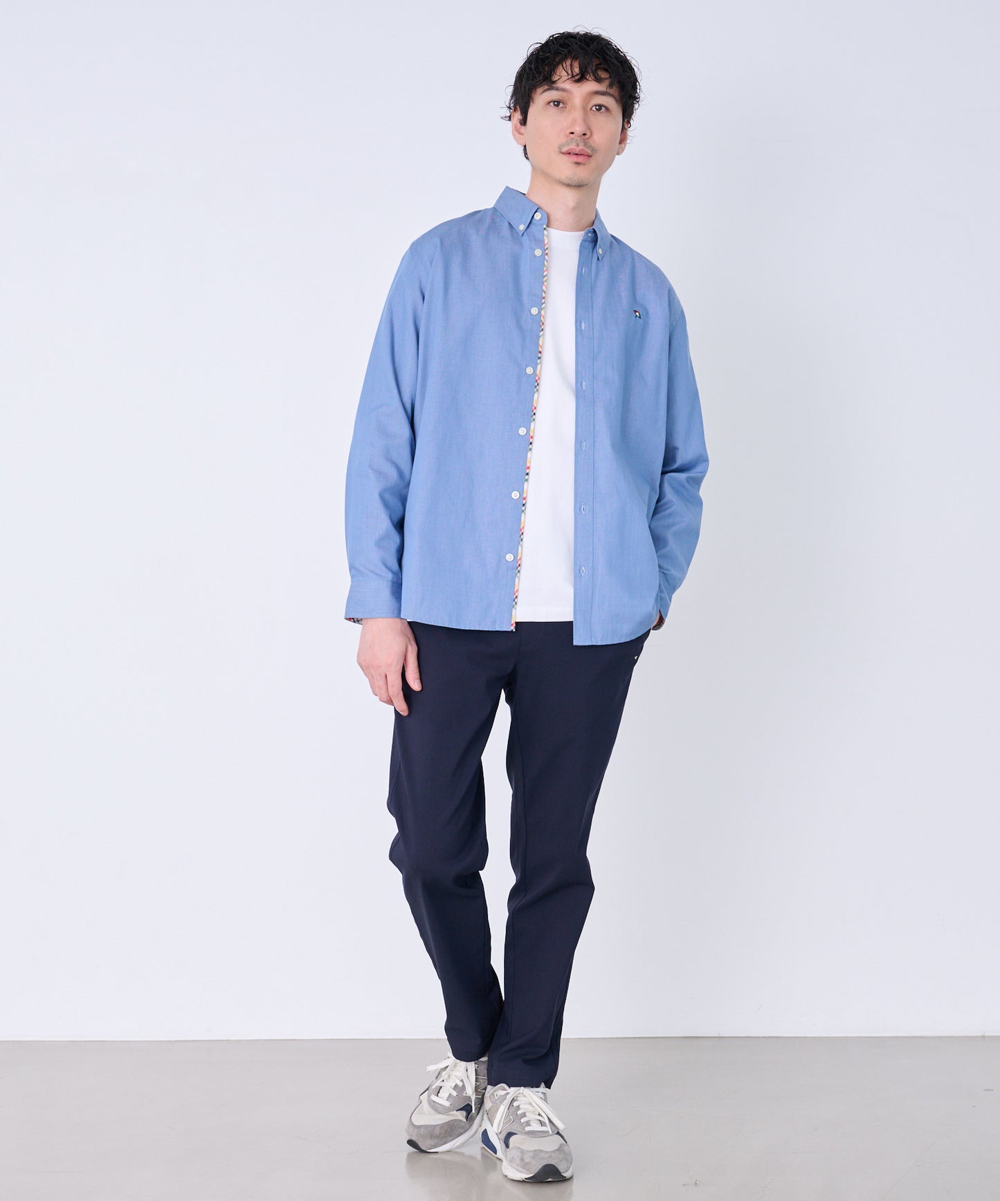 【残り1点】裏ワザデニム イージーケア 長袖 シェア シャツ