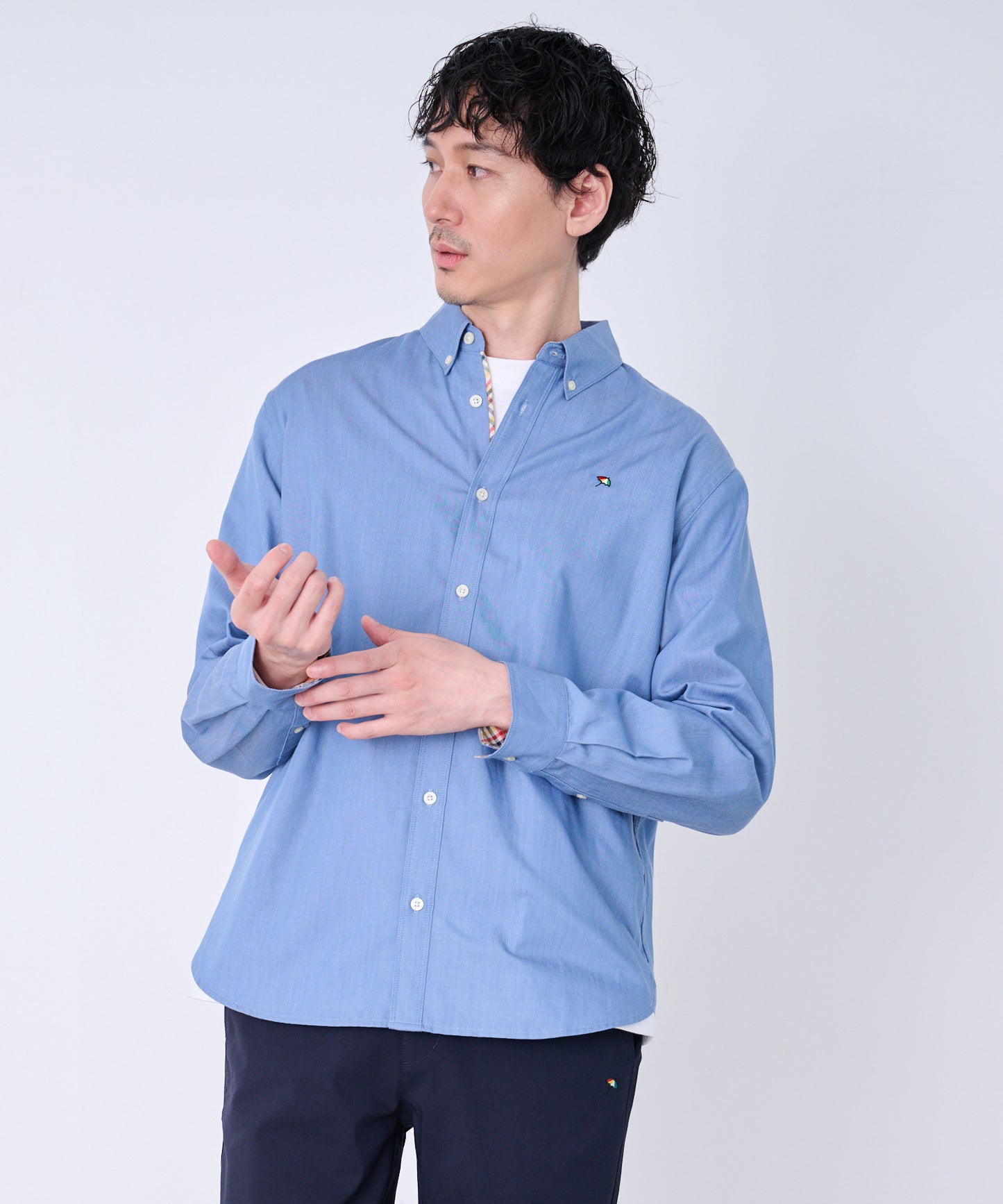 裏ワザデニム イージーケア 長袖 シェア シャツ