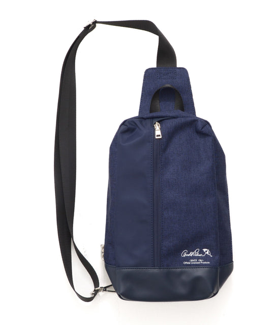 Arnold Palmer メランジ×フェイクレザー パネルボディバッグ