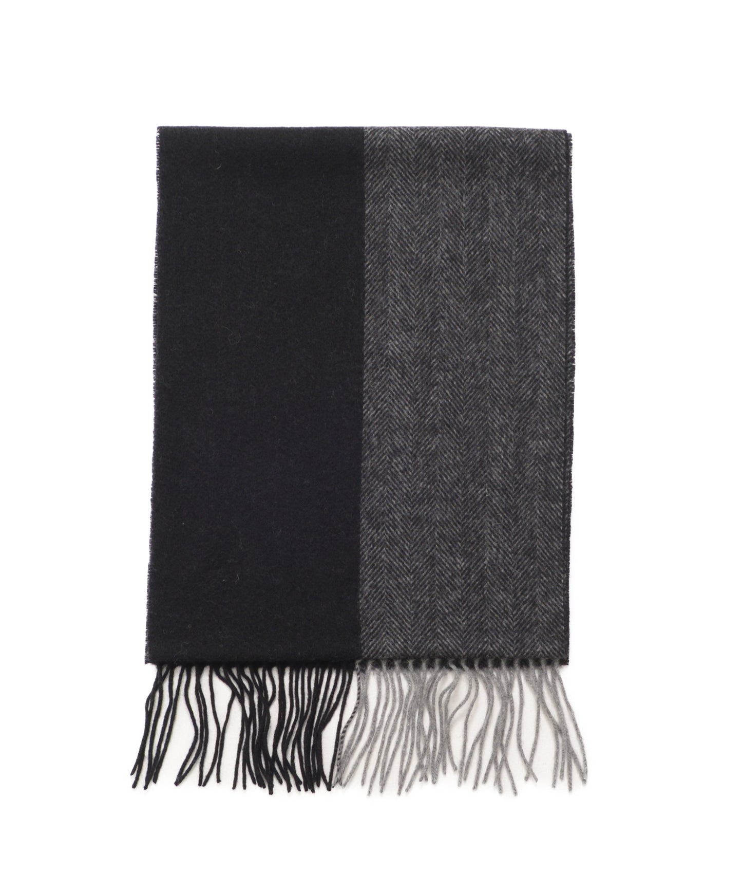 バイカラ― ヘリンボン レギュラーマフラー