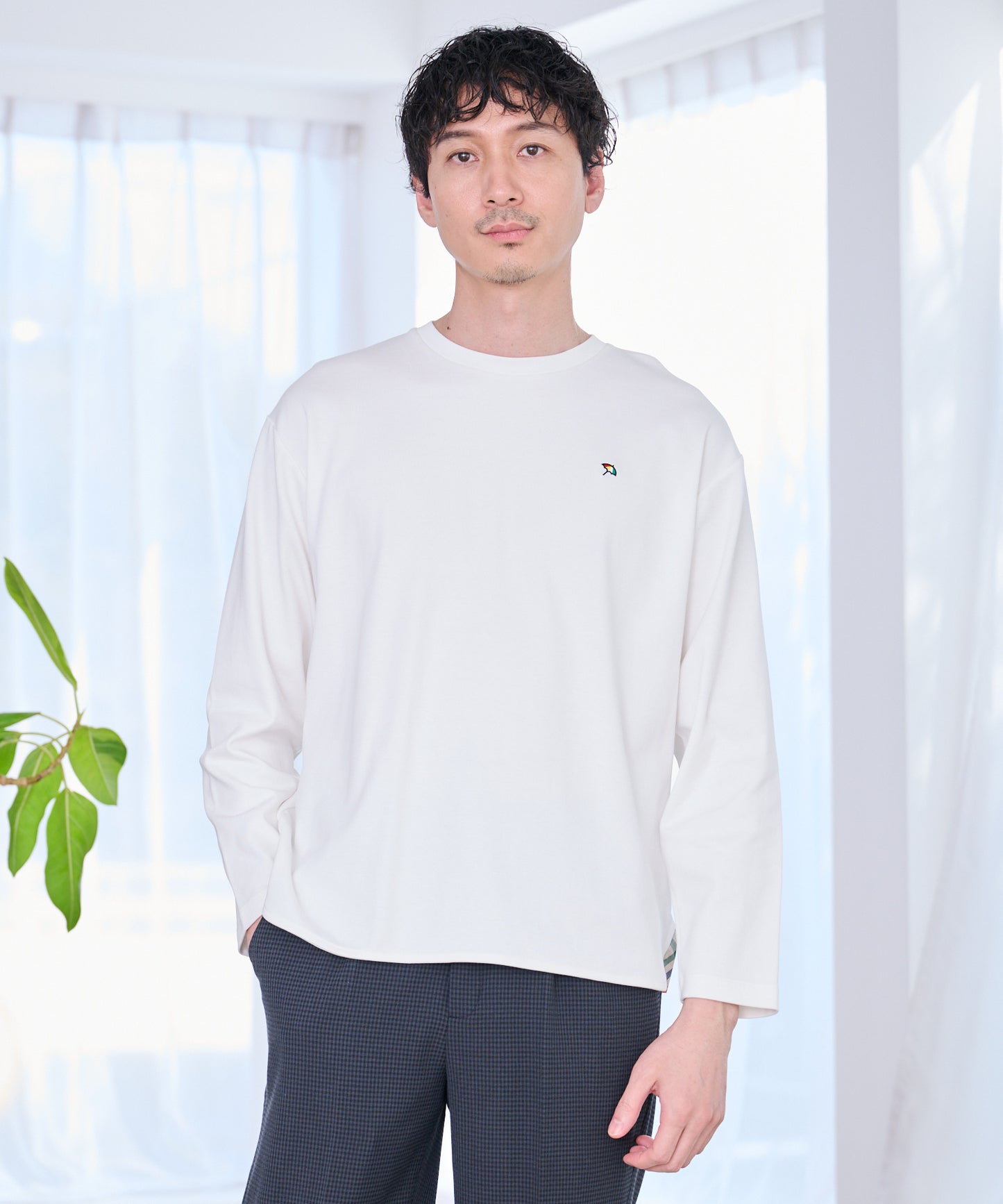 シェア スムースコットン ラウンドヘム ロングTシャツ