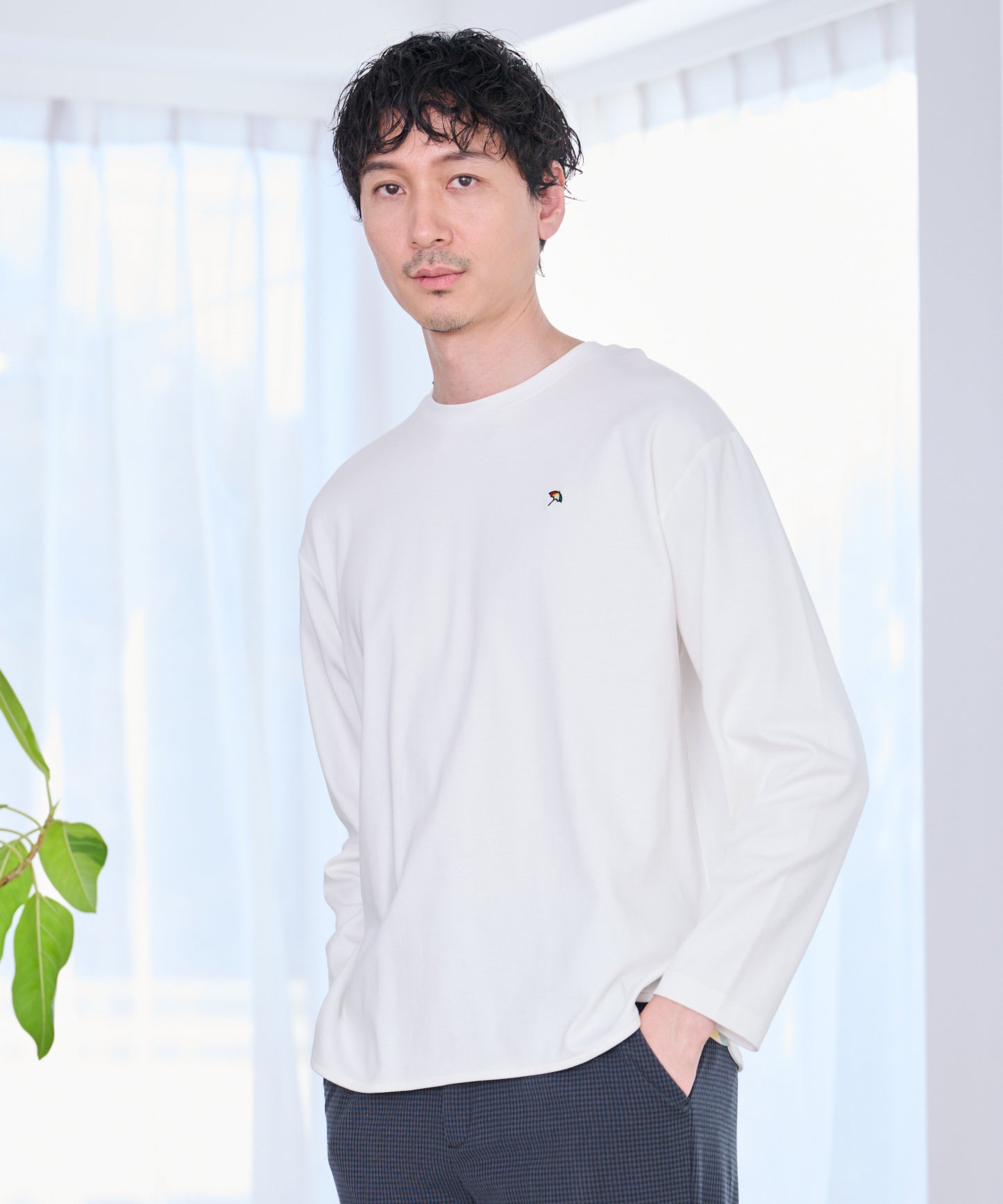 シェア スムースコットン ラウンドヘム ロングTシャツ