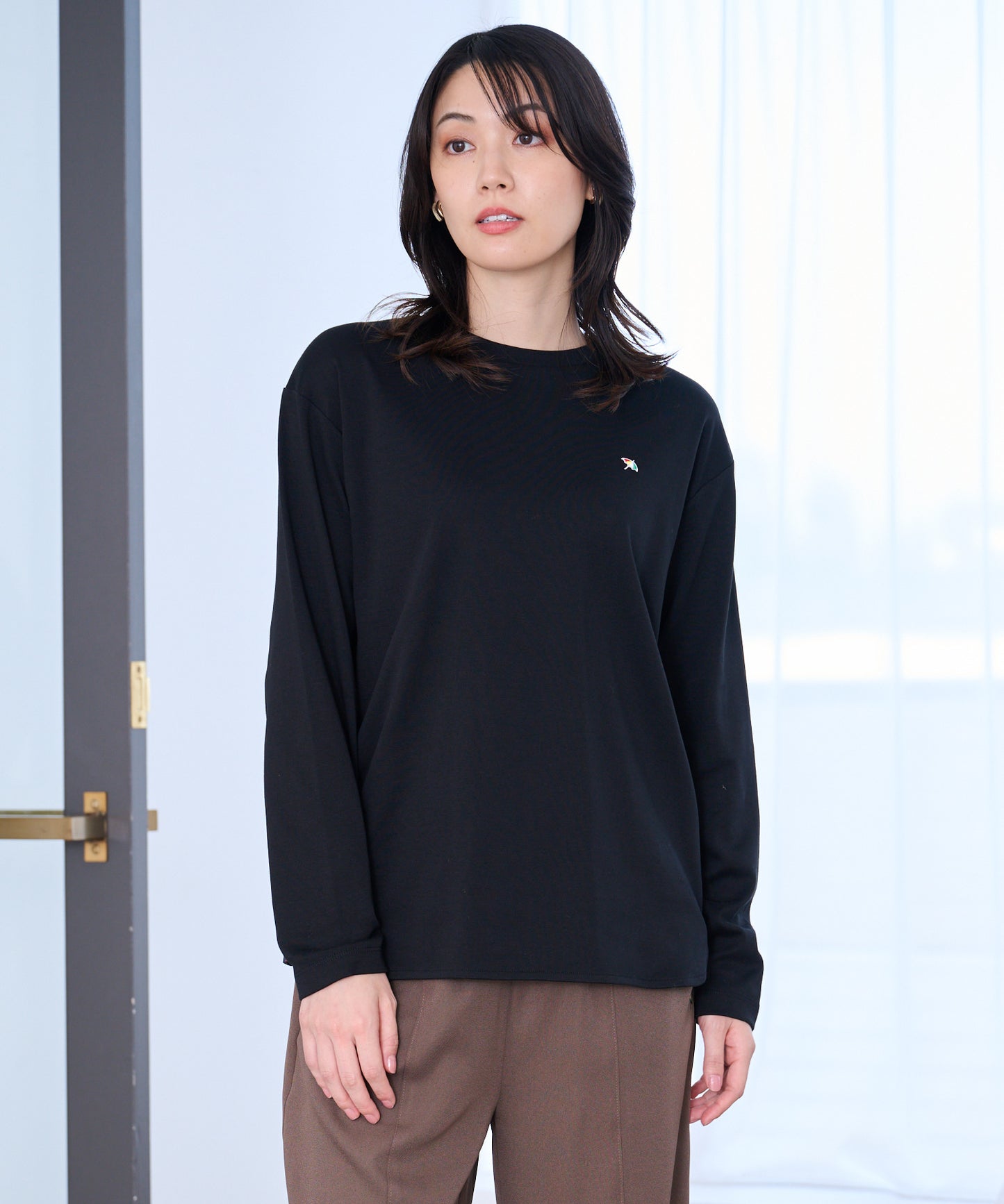 シェア スムースコットン ラウンドヘム ロングTシャツ