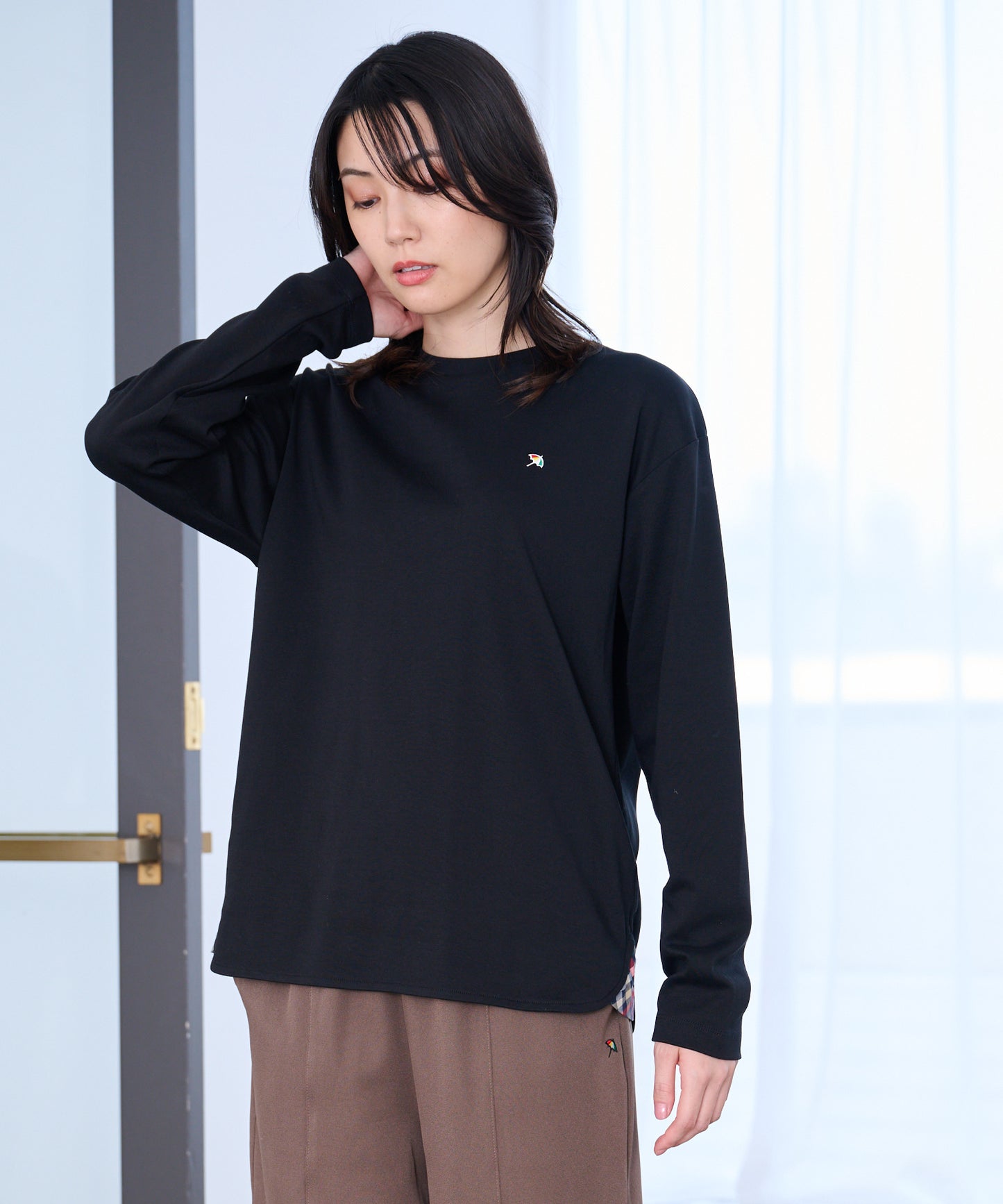 シェア スムースコットン ラウンドヘム ロングTシャツ