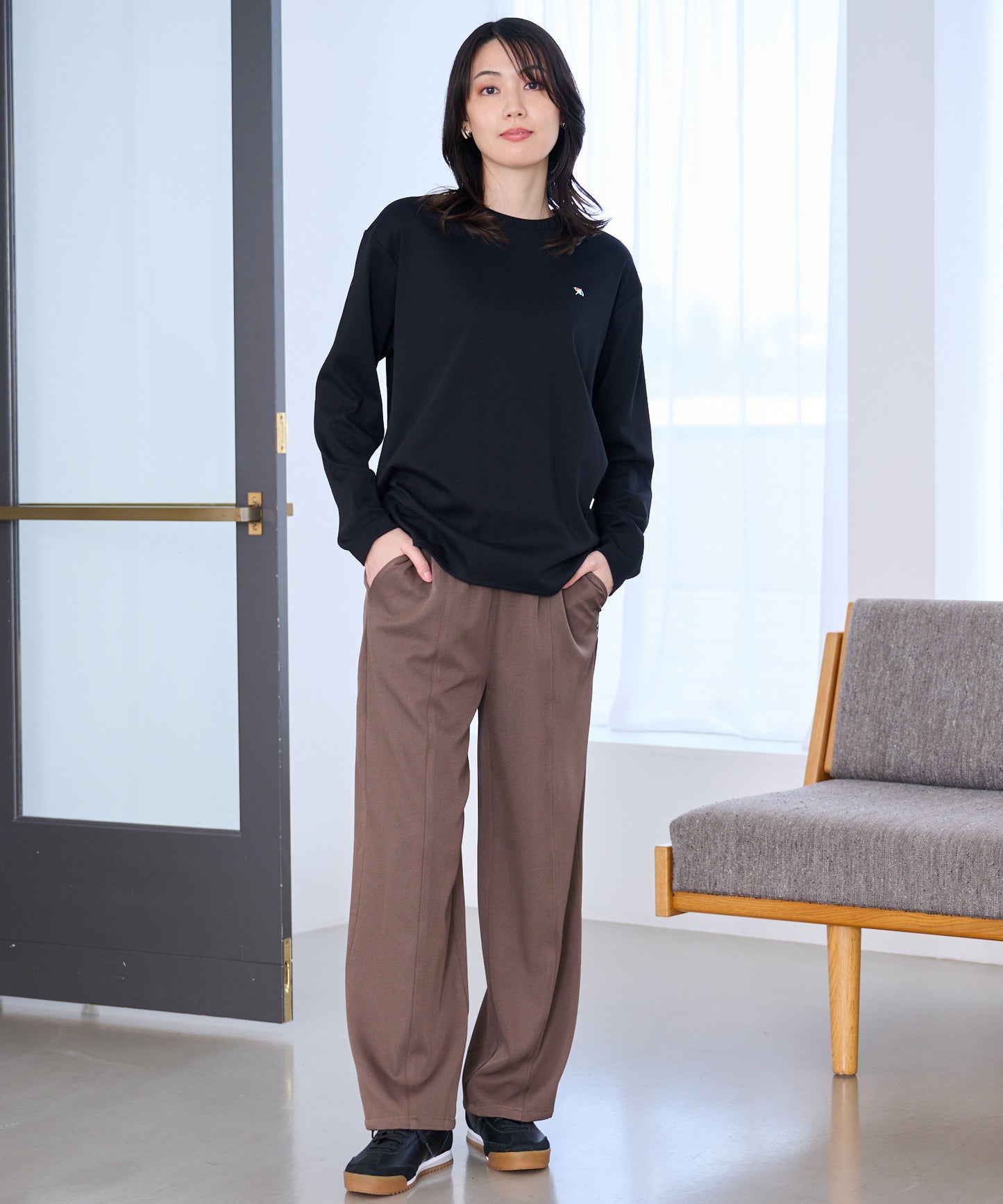 シェア スムースコットン ラウンドヘム ロングTシャツ