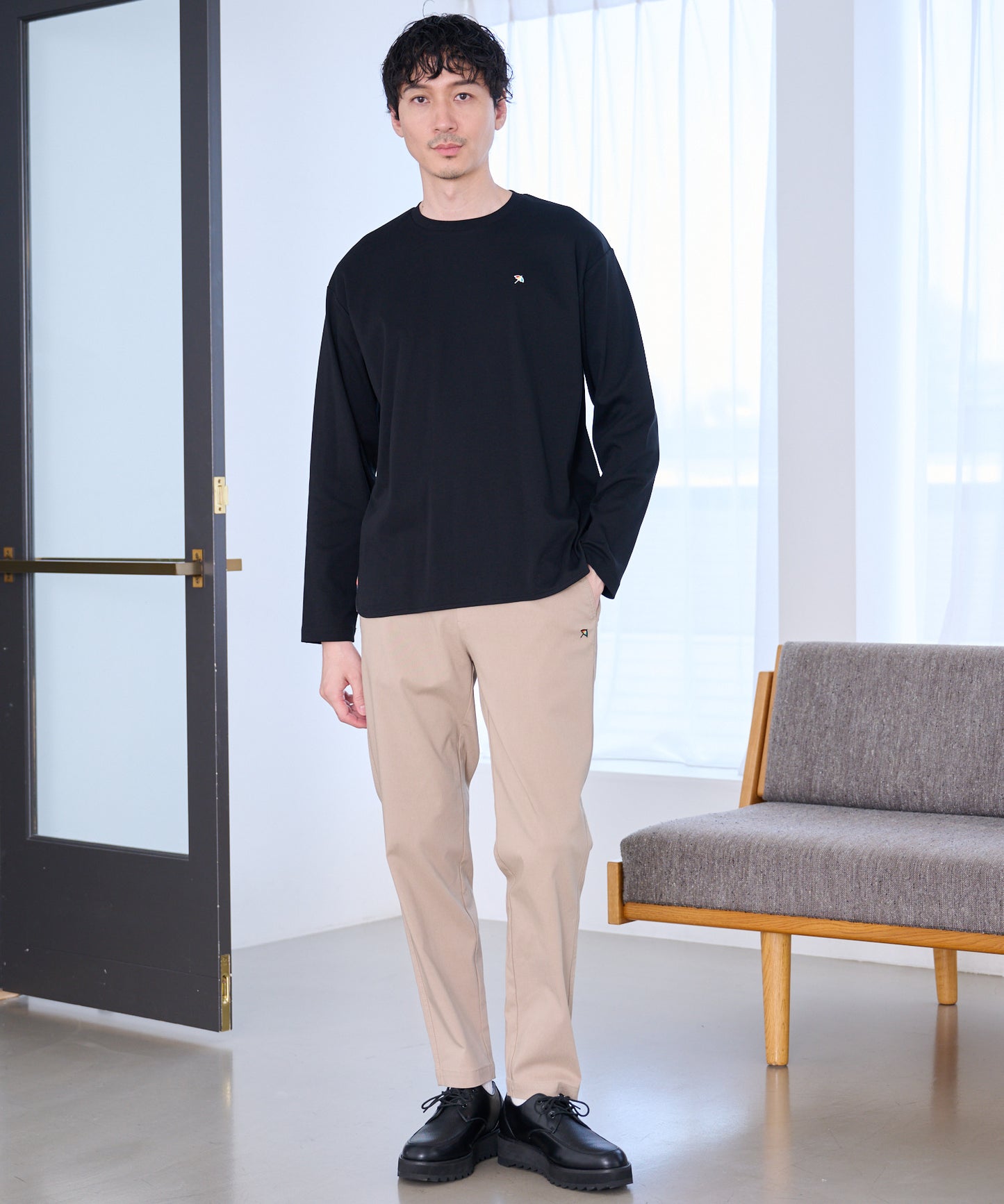 シェア スムースコットン ラウンドヘム ロングTシャツ