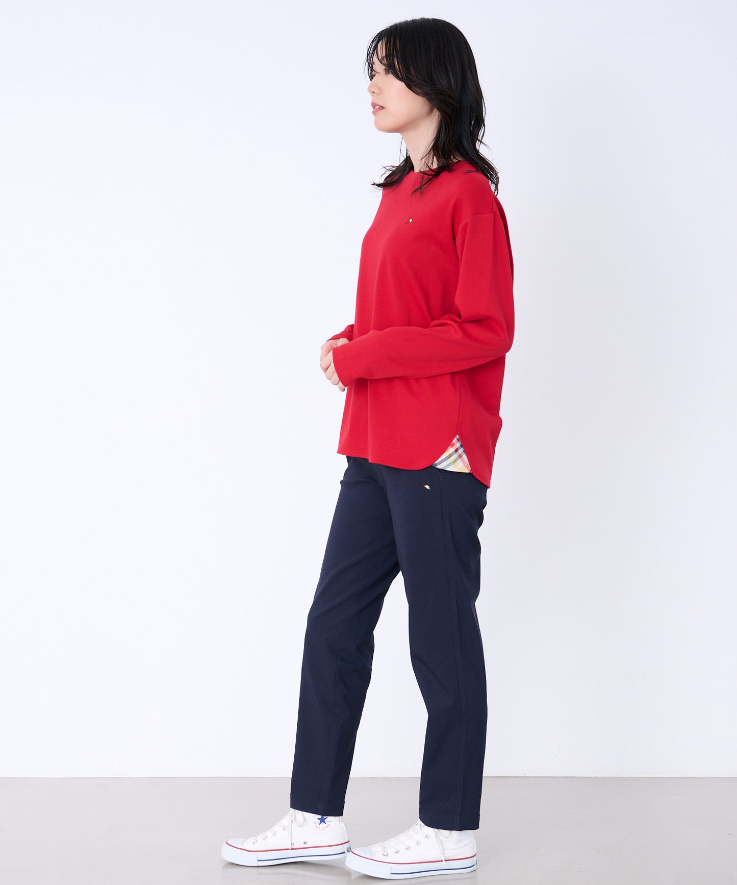 シェア スムースコットン ラウンドヘム ロングTシャツ
