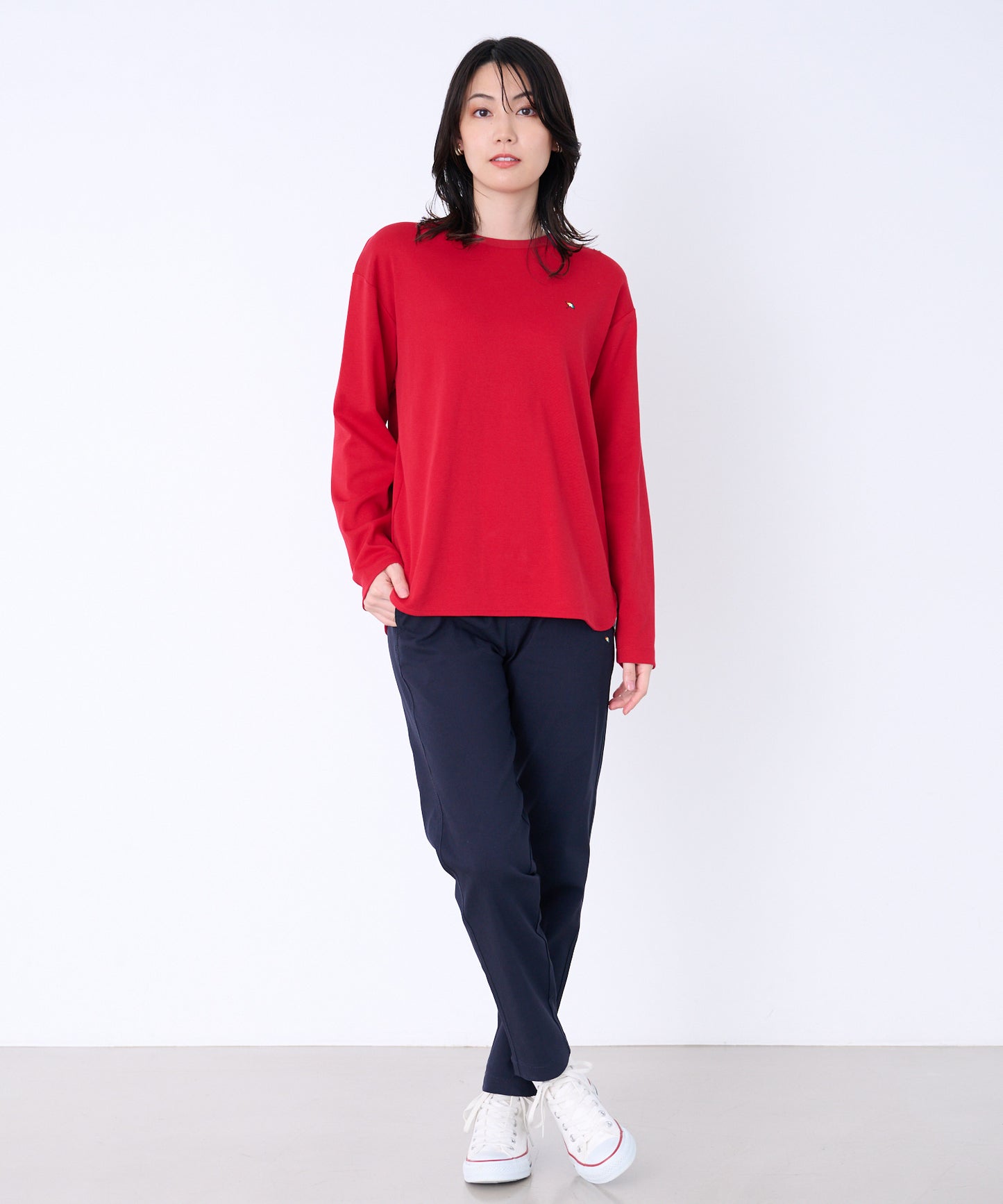 シェア スムースコットン ラウンドヘム ロングTシャツ