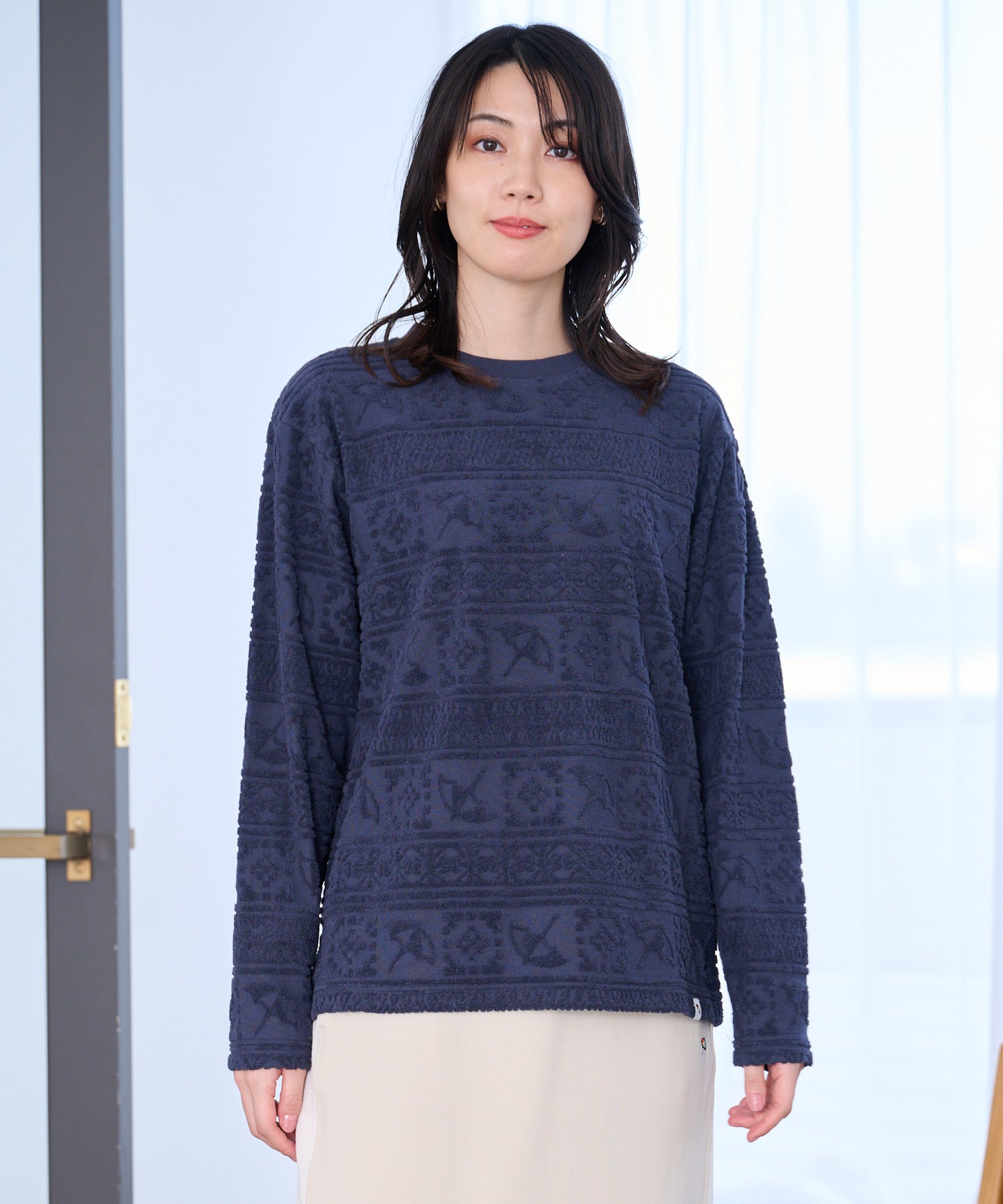 シェア アンブレラパイルジャガード ロングTシャツ