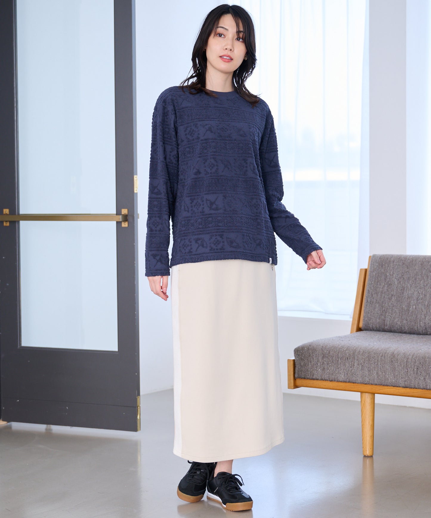 シェア アンブレラパイルジャガード ロングTシャツ