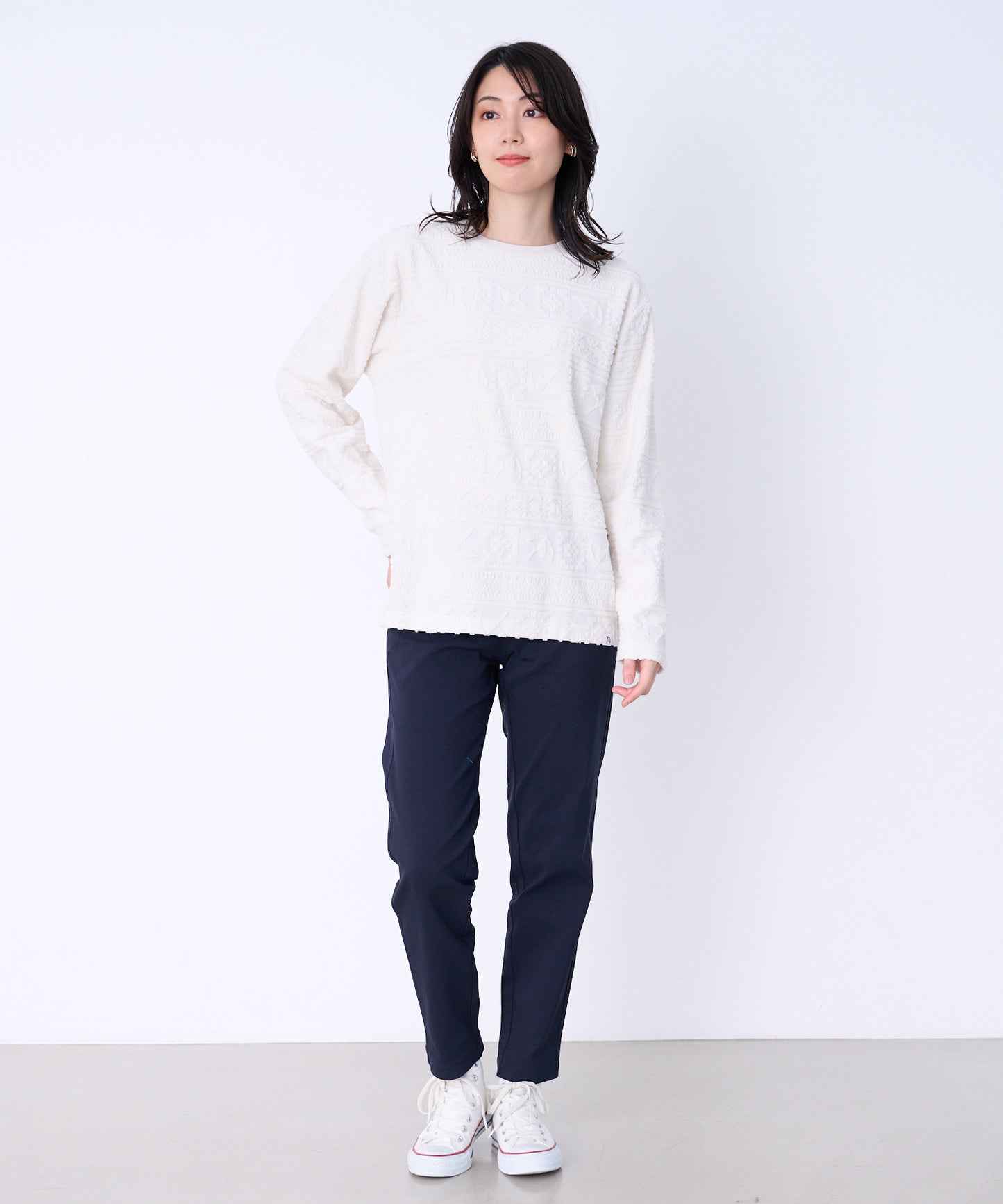 シェア アンブレラパイルジャガード ロングTシャツ