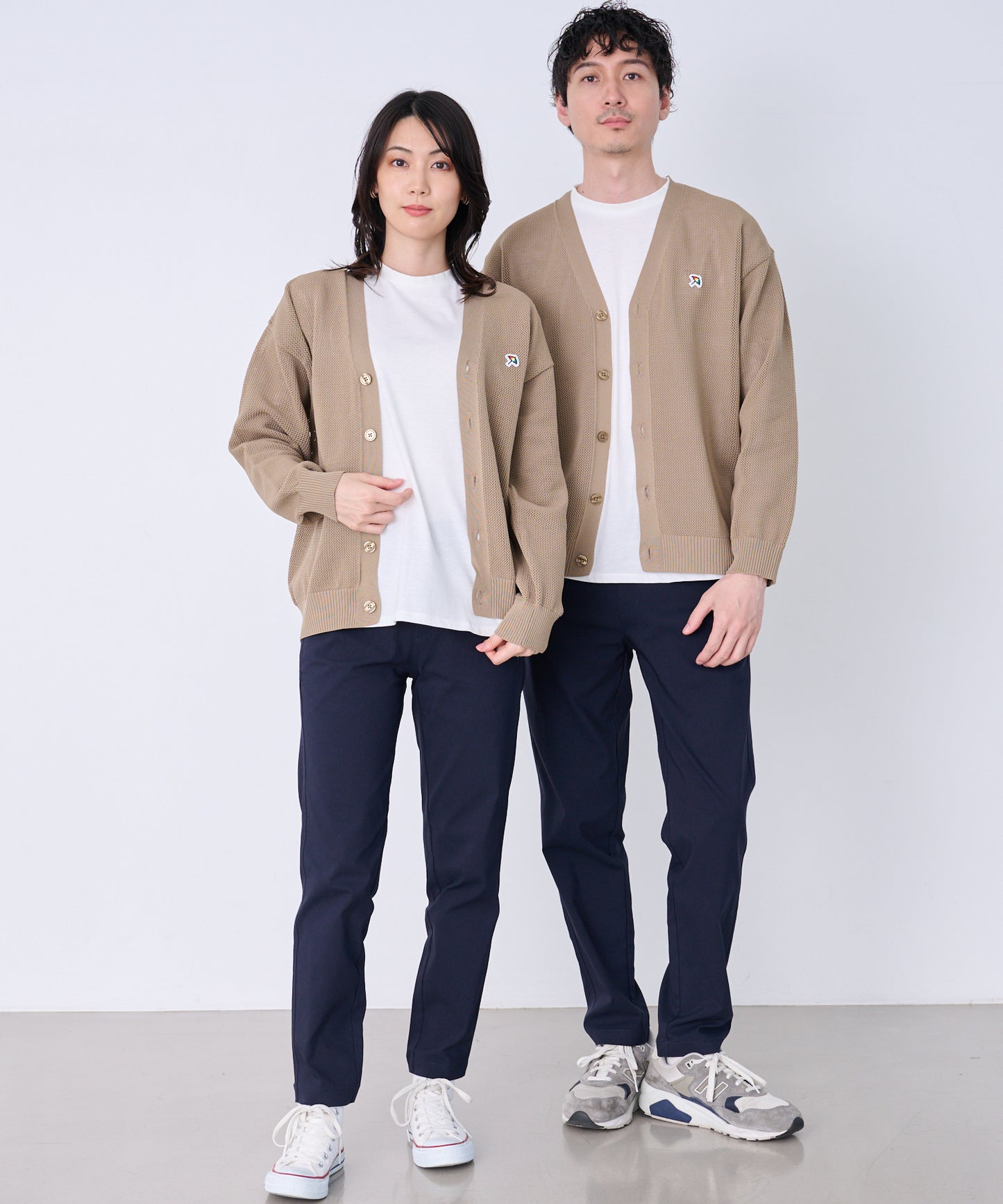 シェア メッシュニットカーディガン + ロングTシャツセット