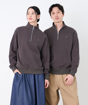 シェア アソート グラフィック ハーフジップスウェット