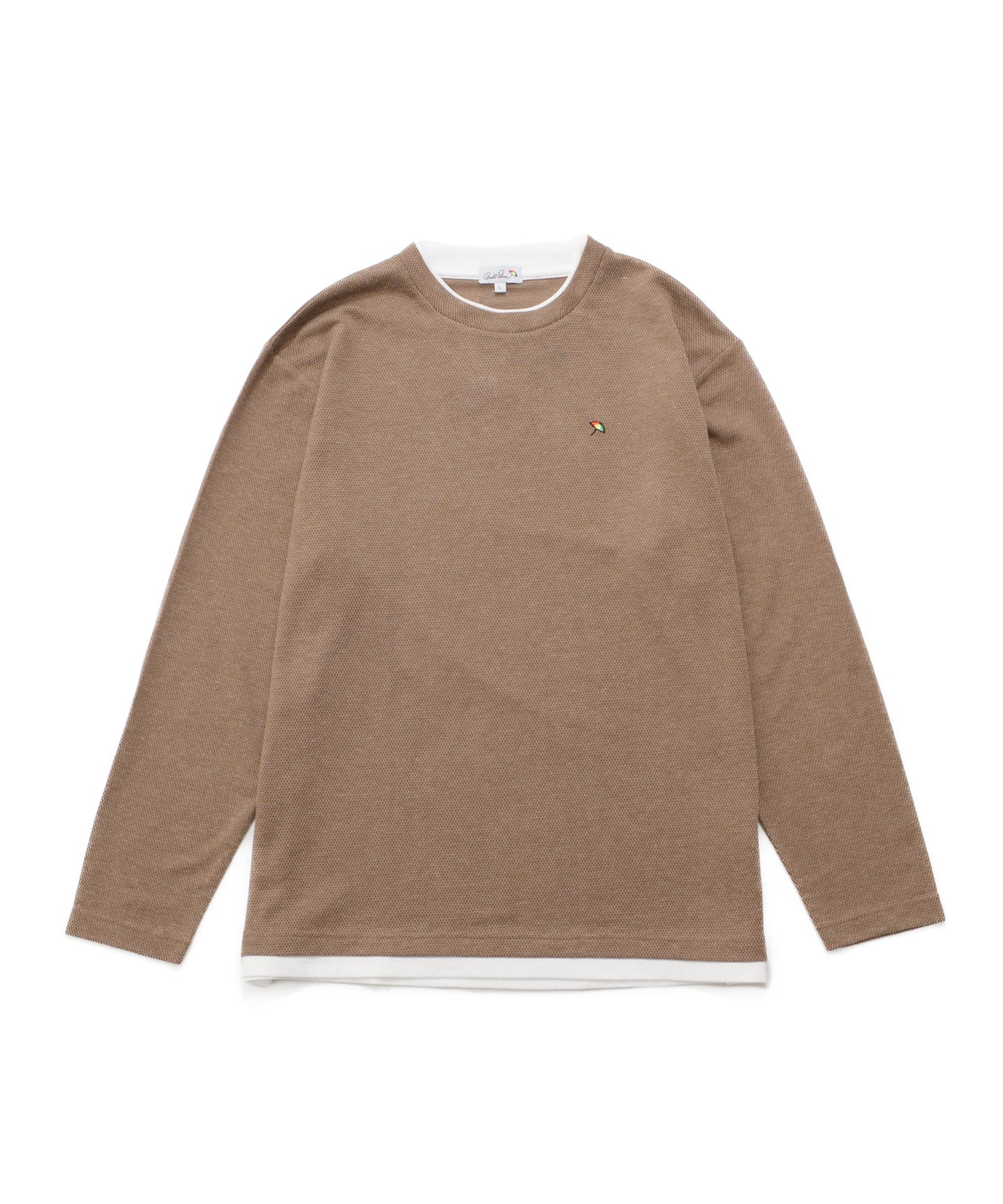 メランジ鹿の子 フェイクレイヤード ロングTシャツ