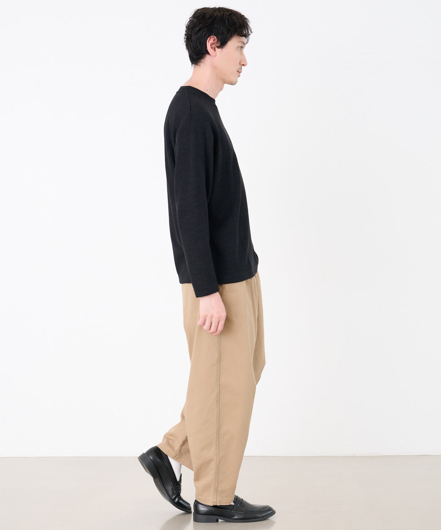 針抜き ダブルフェイス ロングTシャツ