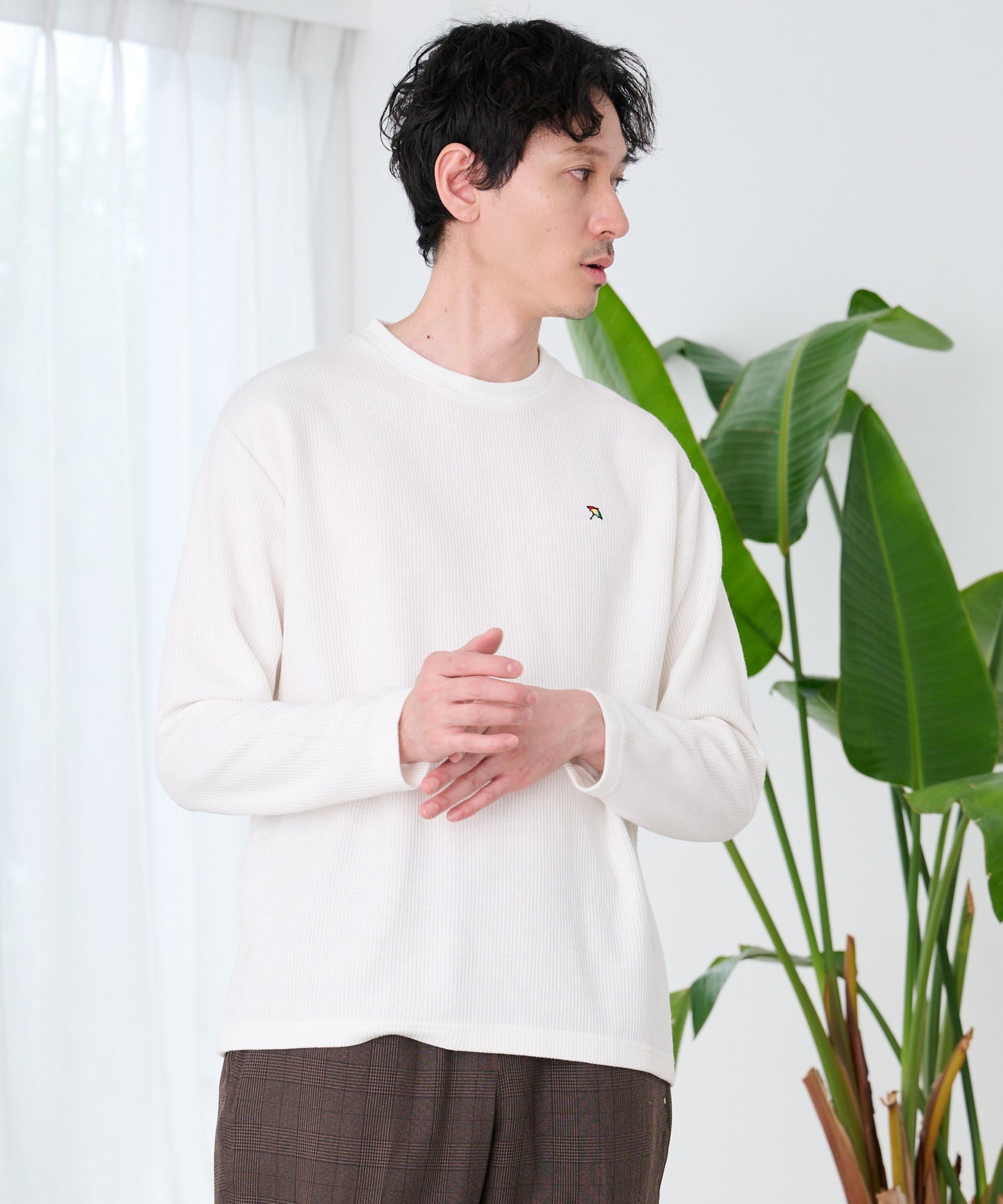 針抜き ダブルフェイス ロングTシャツ