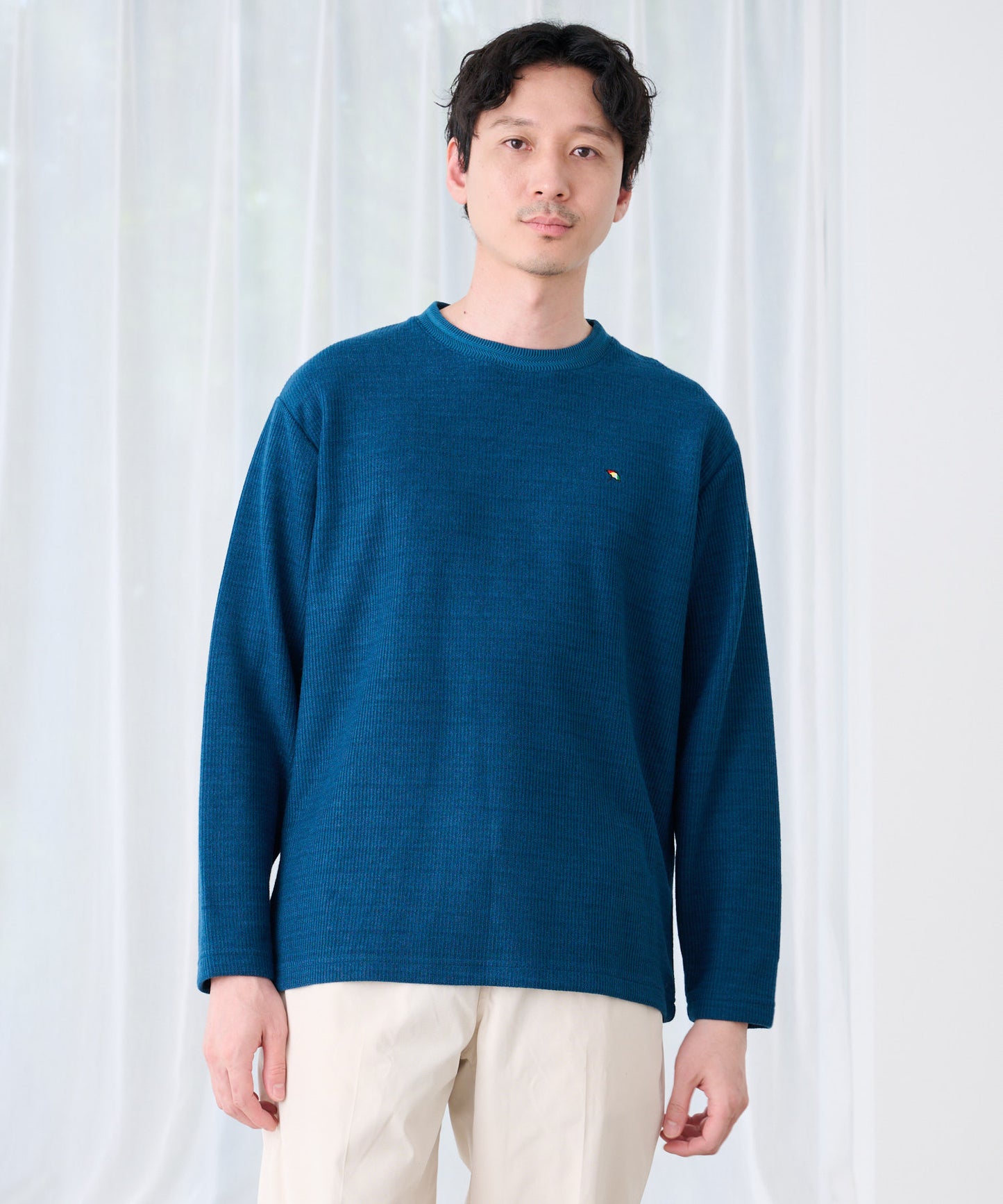 針抜き ダブルフェイス ロングTシャツ