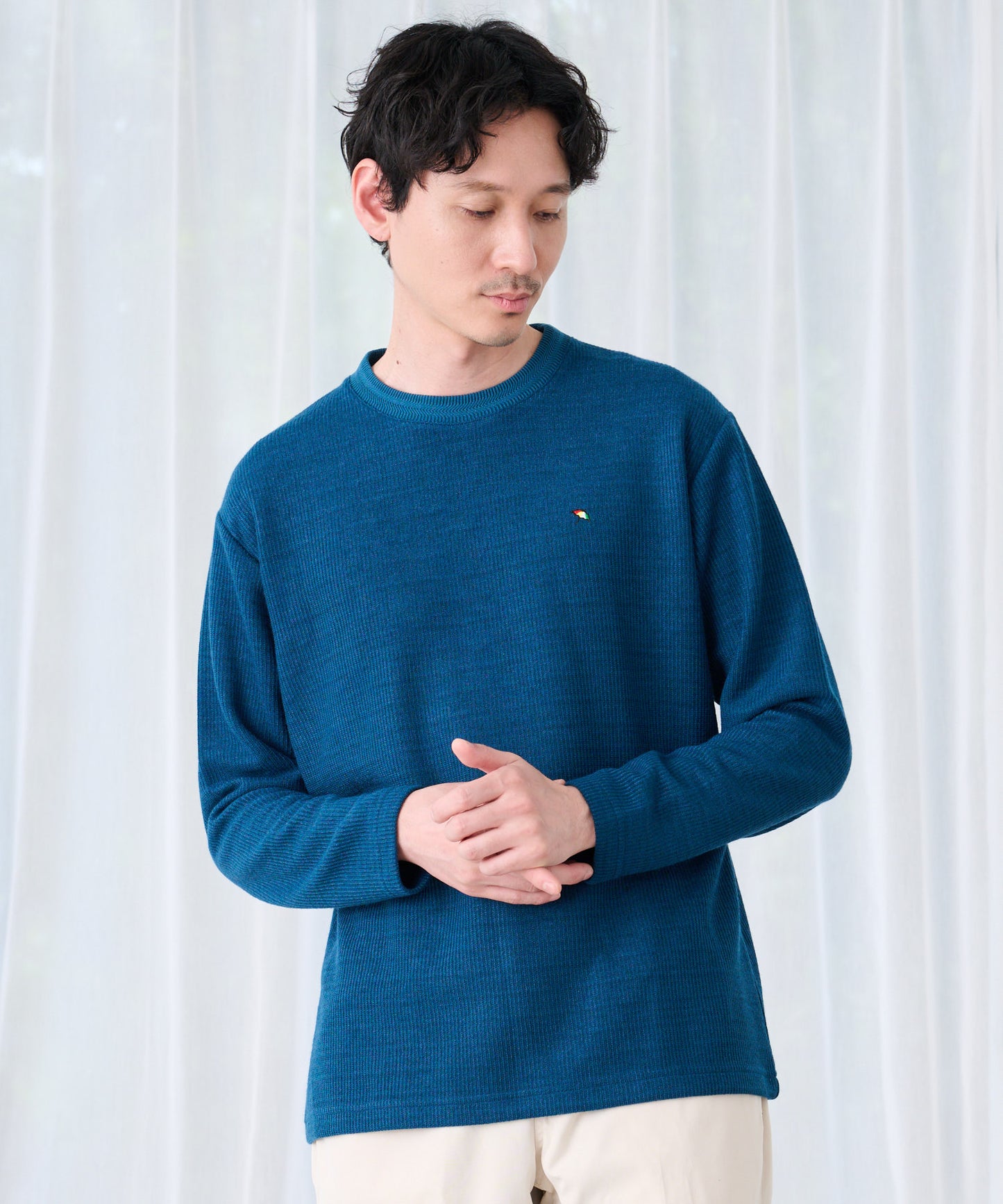 針抜き ダブルフェイス ロングTシャツ