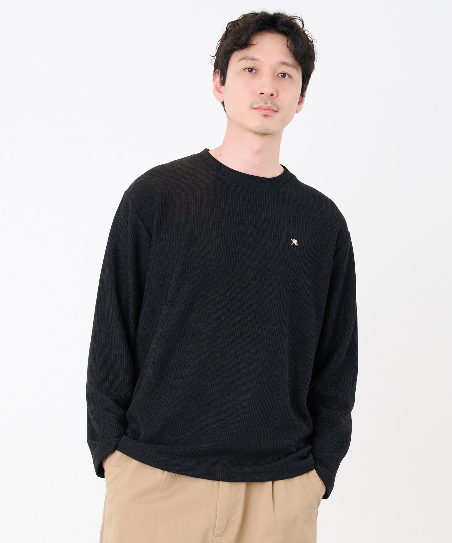 針抜き ダブルフェイス ロングTシャツ