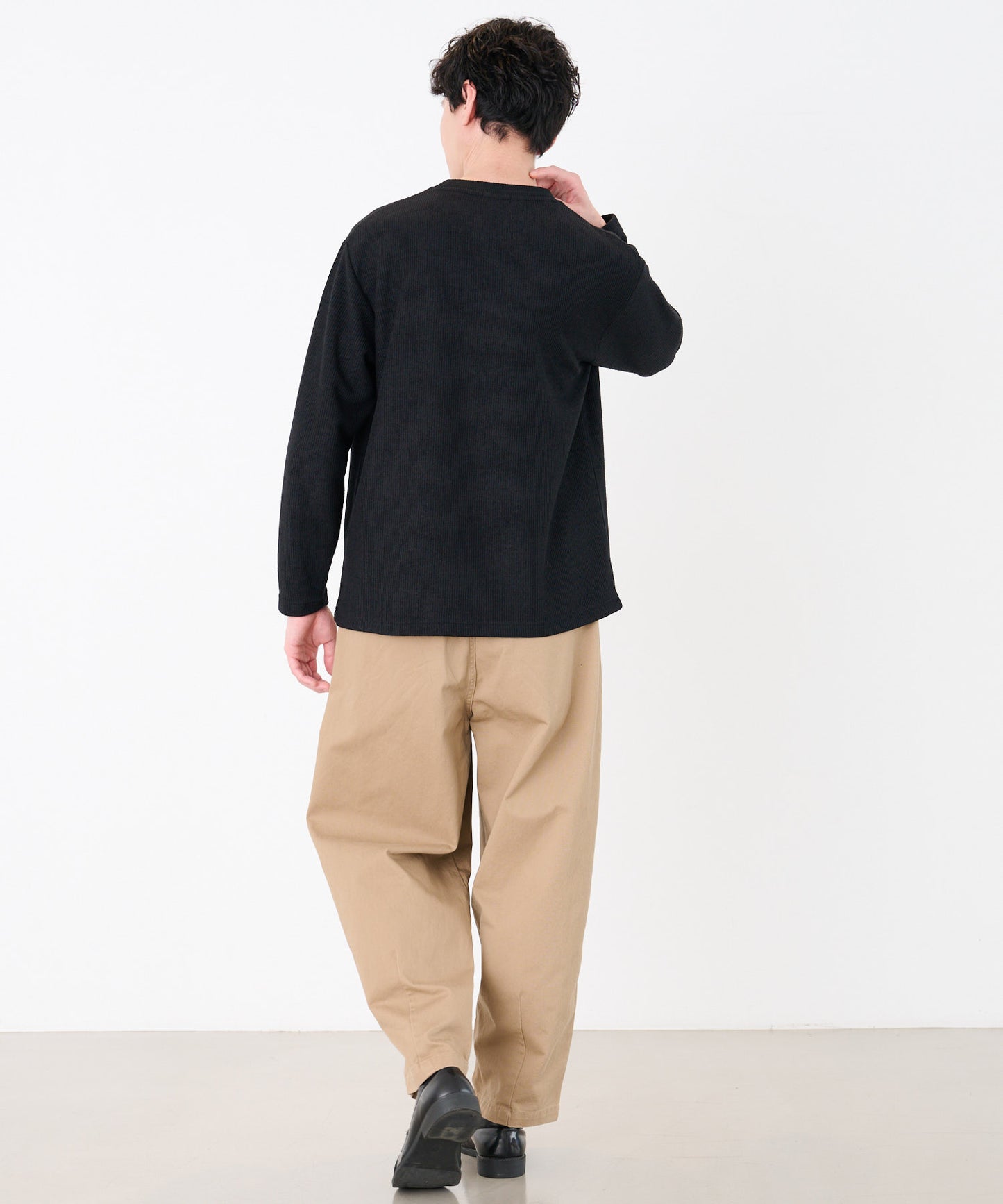 針抜き ダブルフェイス ロングTシャツ