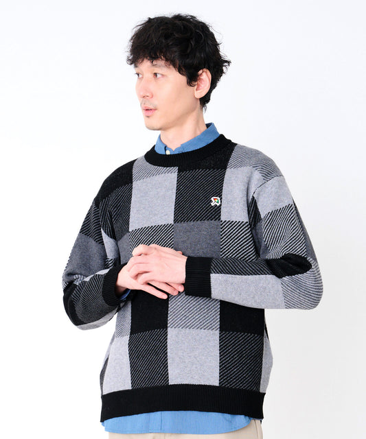 Arnold Palmer ジャガードチェック ニットプルオーバー