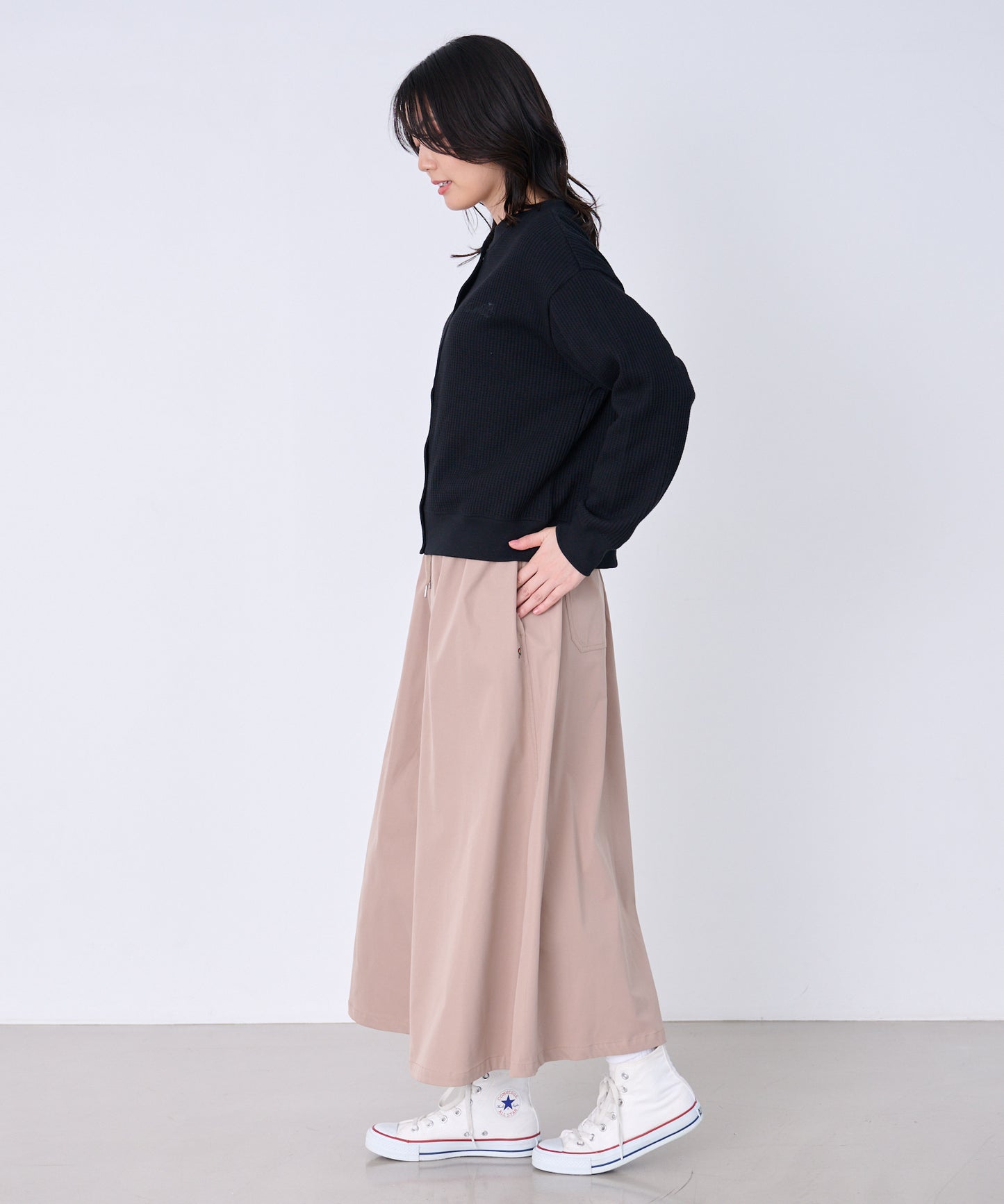ベーシック ワッフルカーディガン
