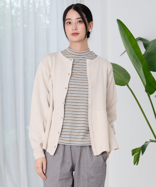 Arnold Palmer ぺプラムシルエット ニットカーデ