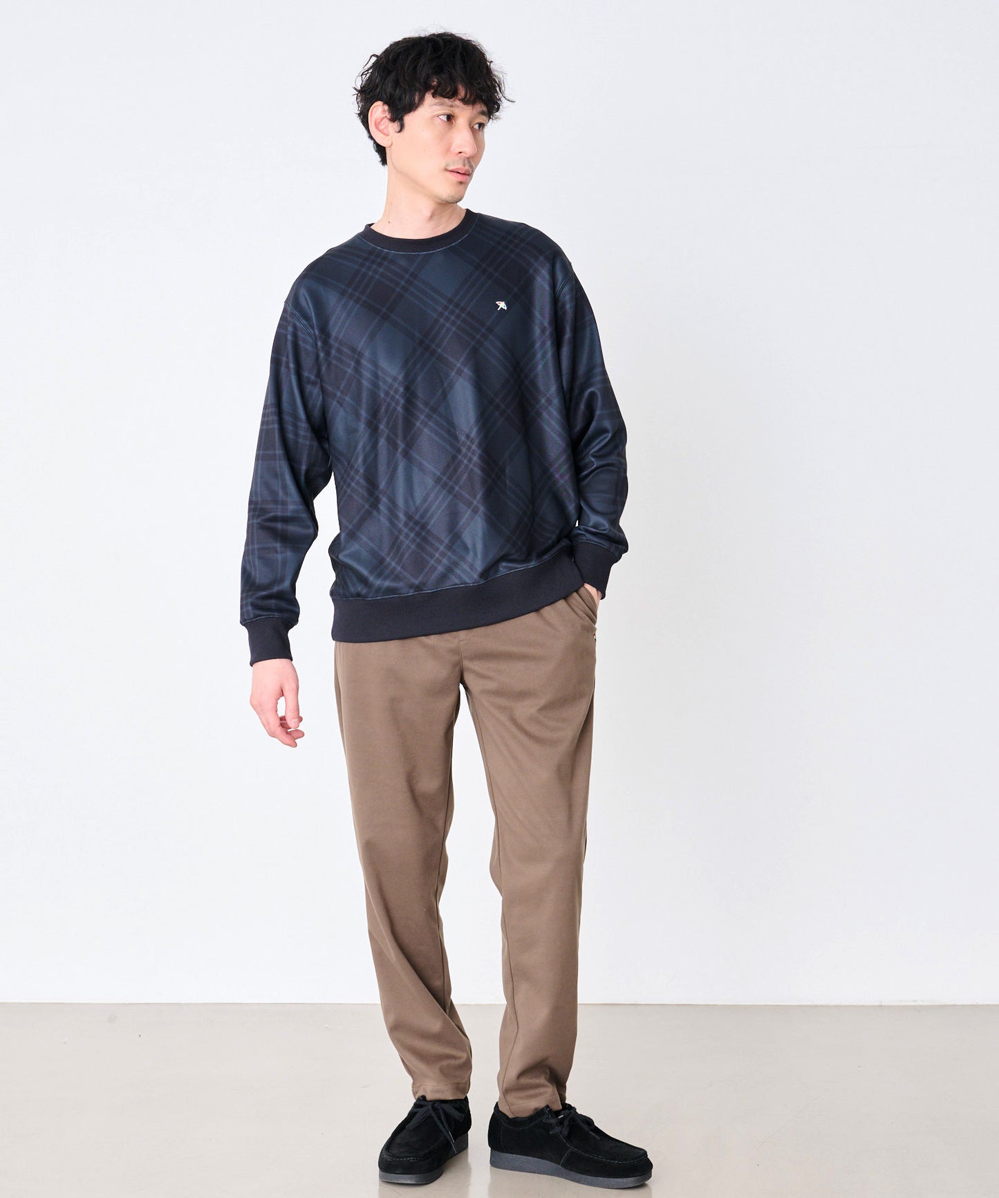 ピーチシャギー シェア チェックプリント プルオーバー