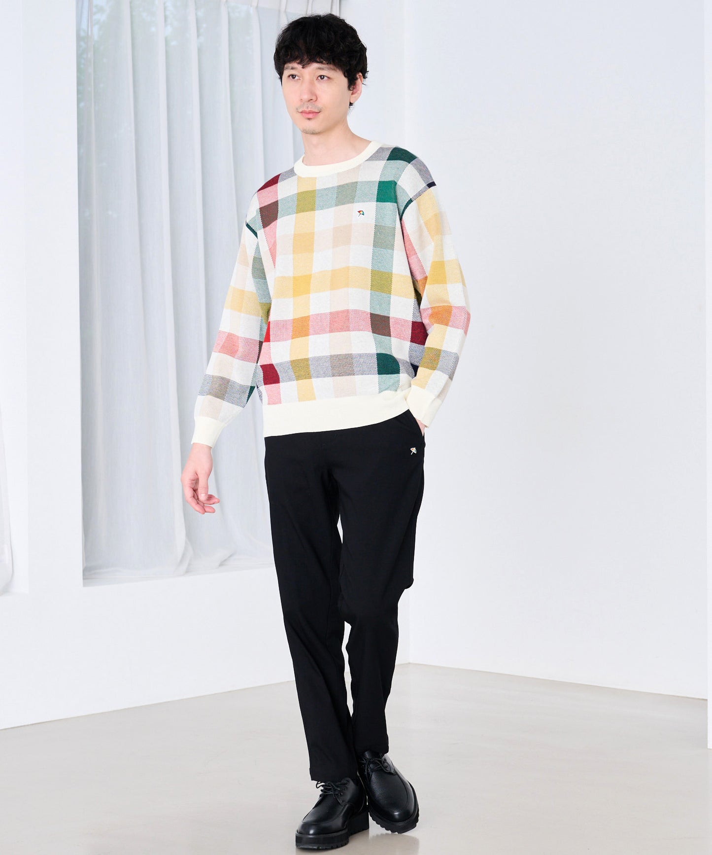 シェア パーマーチェック ジャガードニット プルオーバー