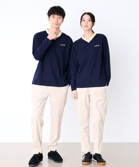 Arnold Palmer 【予約】シェア カラ―リブライン Vネック ロングスリーブTシャツ