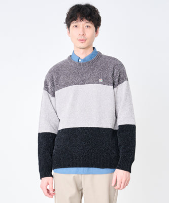 モールニット カラーブロック プルオーバー