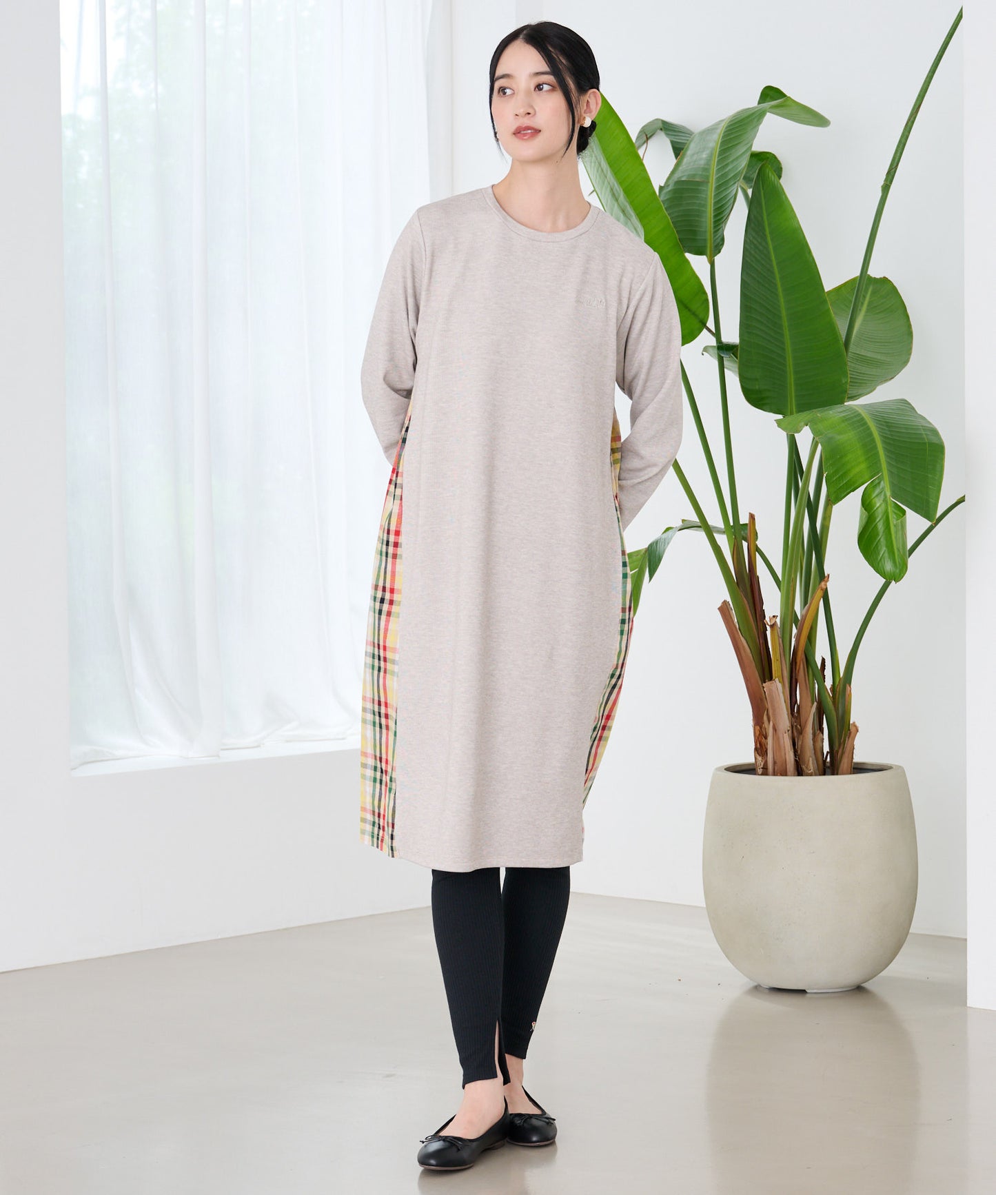 マシュマロリブ サイドチェック ワンピース