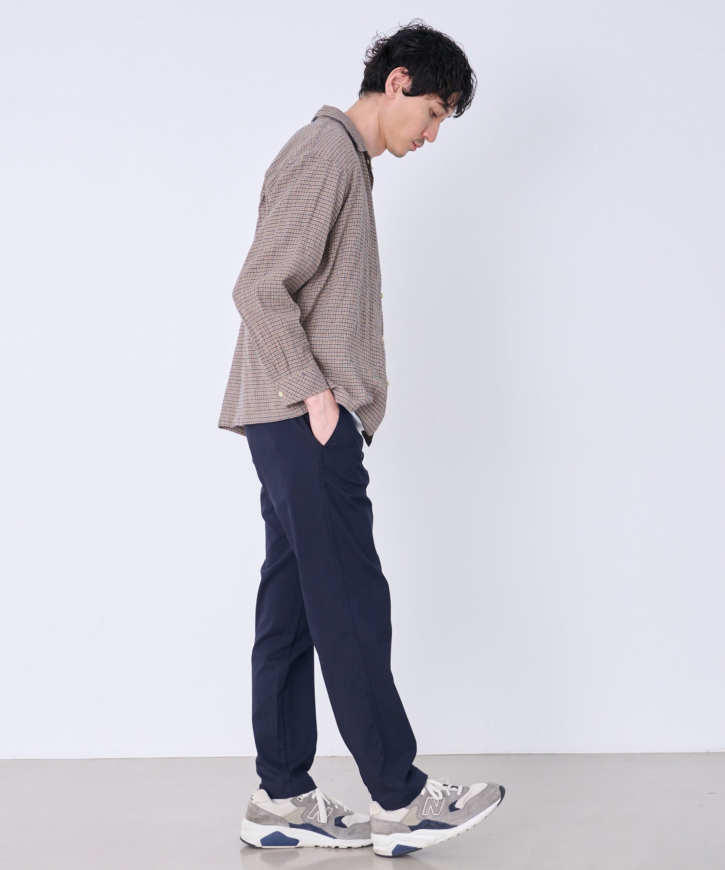 シェア パナマチェック 長袖シャツ + 半袖Tシャツ セット
